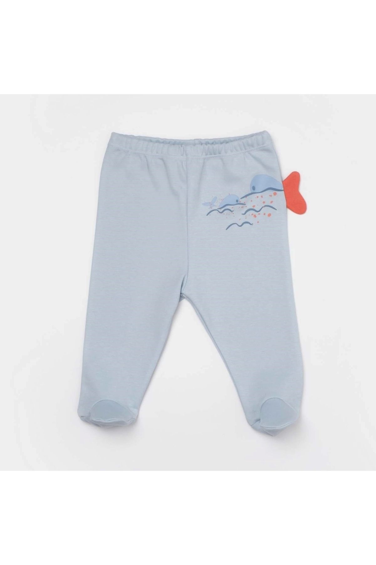 Bibaby Biorganic Sun Lets Sail Patikli Pantolon 57907 Ekru Mavi