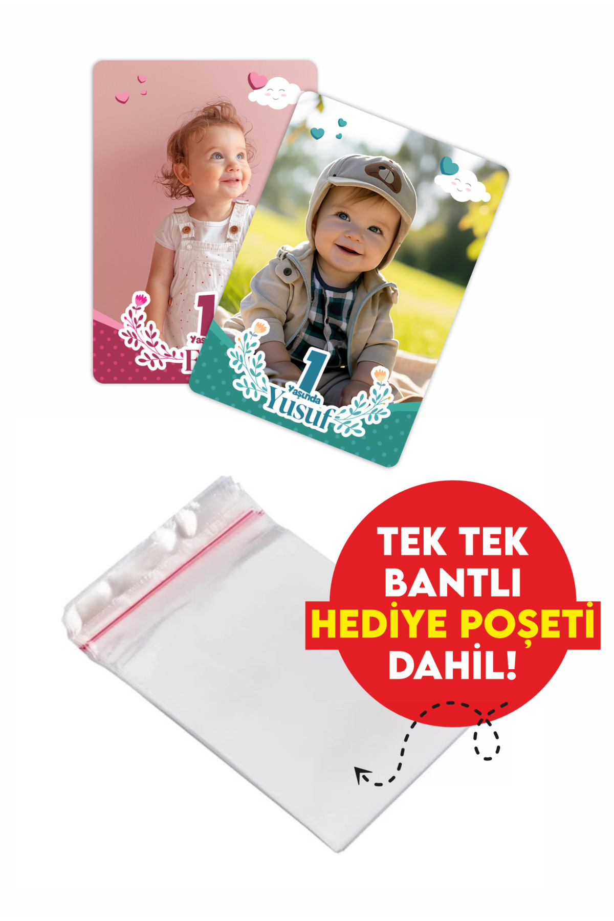 idelife Kişiye Özel Kız Bebek Doğum Günü Buzdolabı Magneti Fotoğraflı Magnet 9 Adet 7x10 Cm fotoğrafı 2 (önizleme)