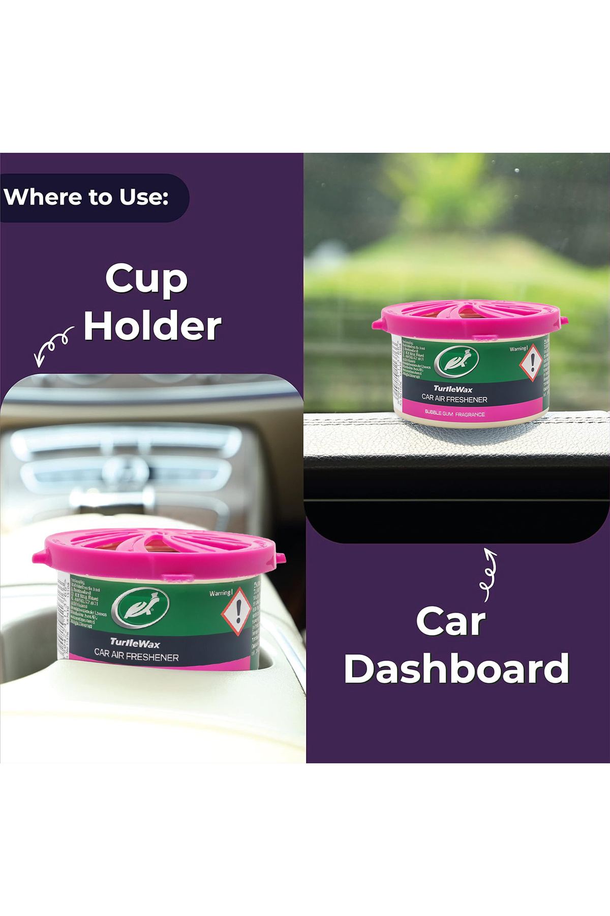 Turtle Wax-Car Air Freshener Bubble Gum Fragrance 40g – Long Lasting, Spill Proof, Compact Design 5