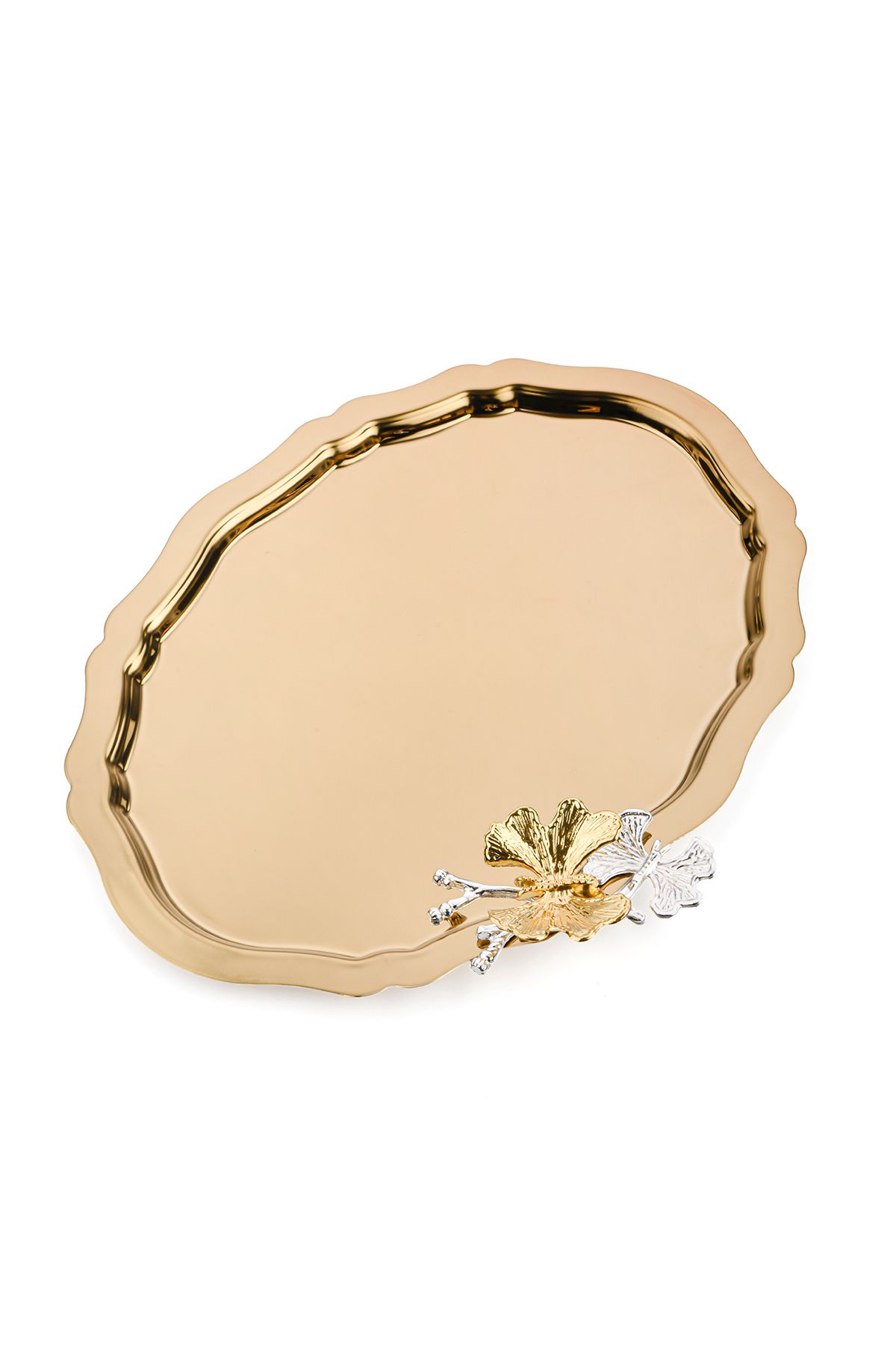 AHİR TİCARET-6 Pieces Oval Butterfly Accessory Coffee-Tea Serving and Presentation Tray 25X20 cm 4