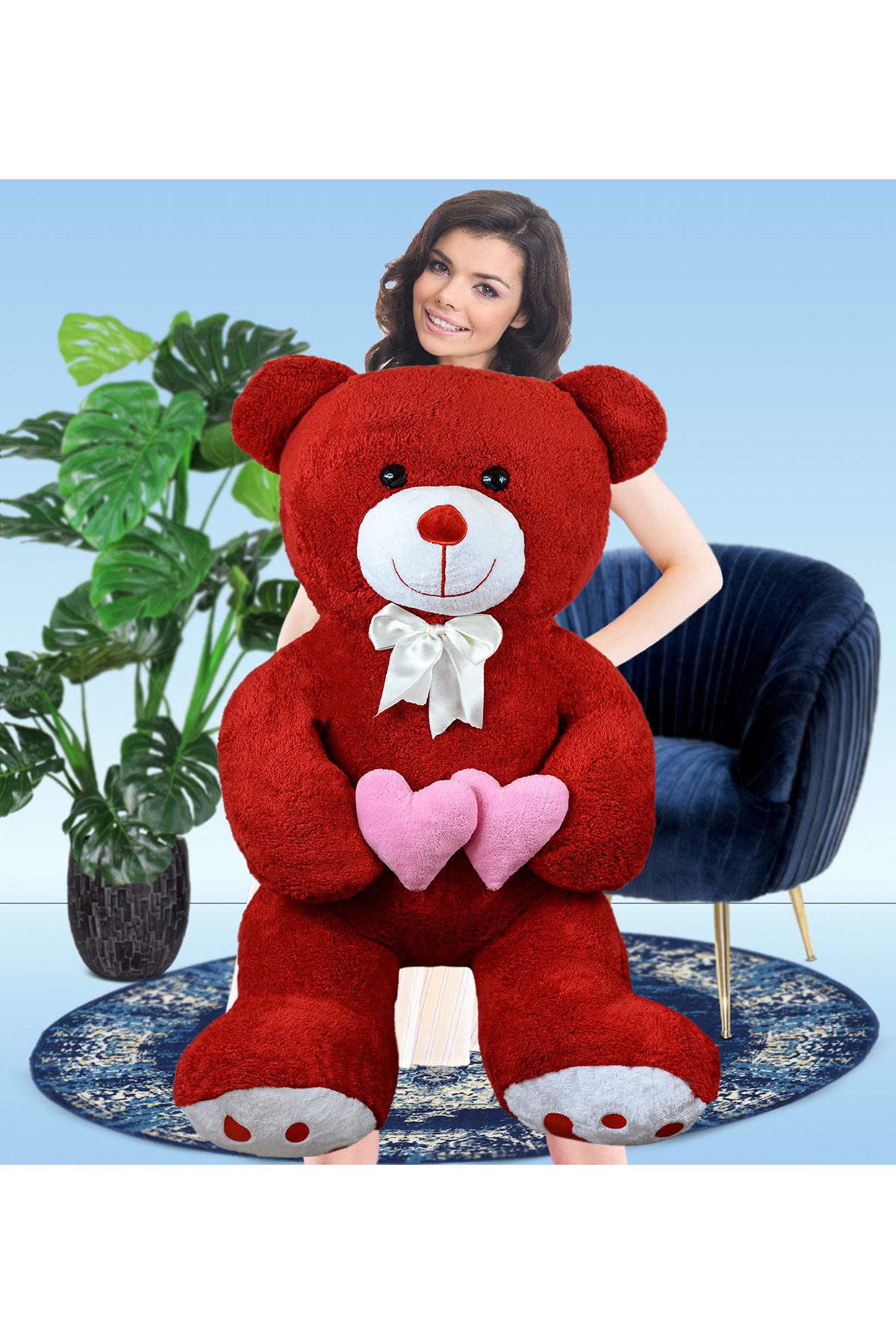 Özgüner Oyuncak-"Bobo Double Heart Plush 130 cm - Perfect Gift to Hug!" 1
