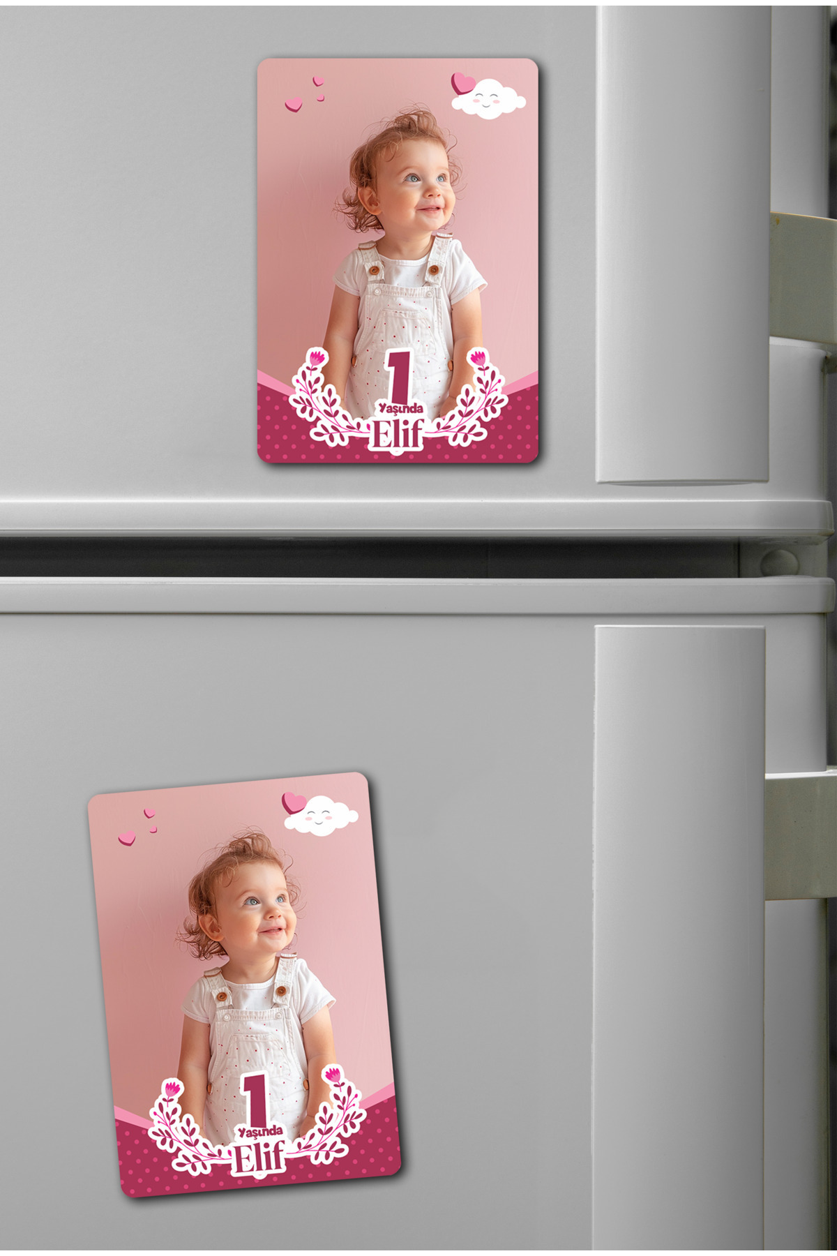idelife Kişiye Özel Kız Bebek Doğum Günü Buzdolabı Magneti Fotoğraflı Magnet 9 Adet 7x10 Cm fotoğrafı 4 (önizleme)
