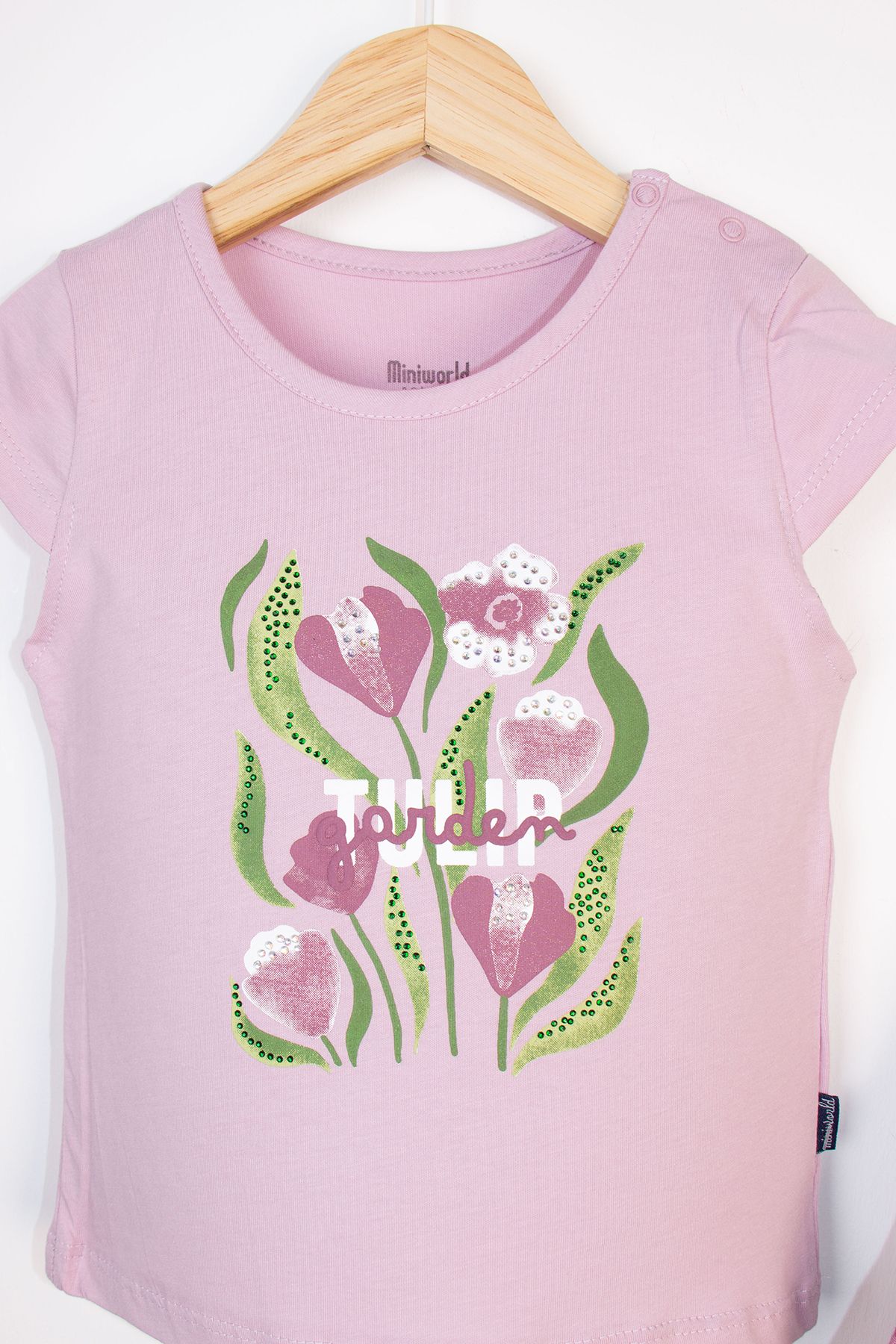 Miniworld-Summer Printed Short Sleeve Floral Pattern Pleated Cotton Comfortable Casual Baby Girl Suit 3