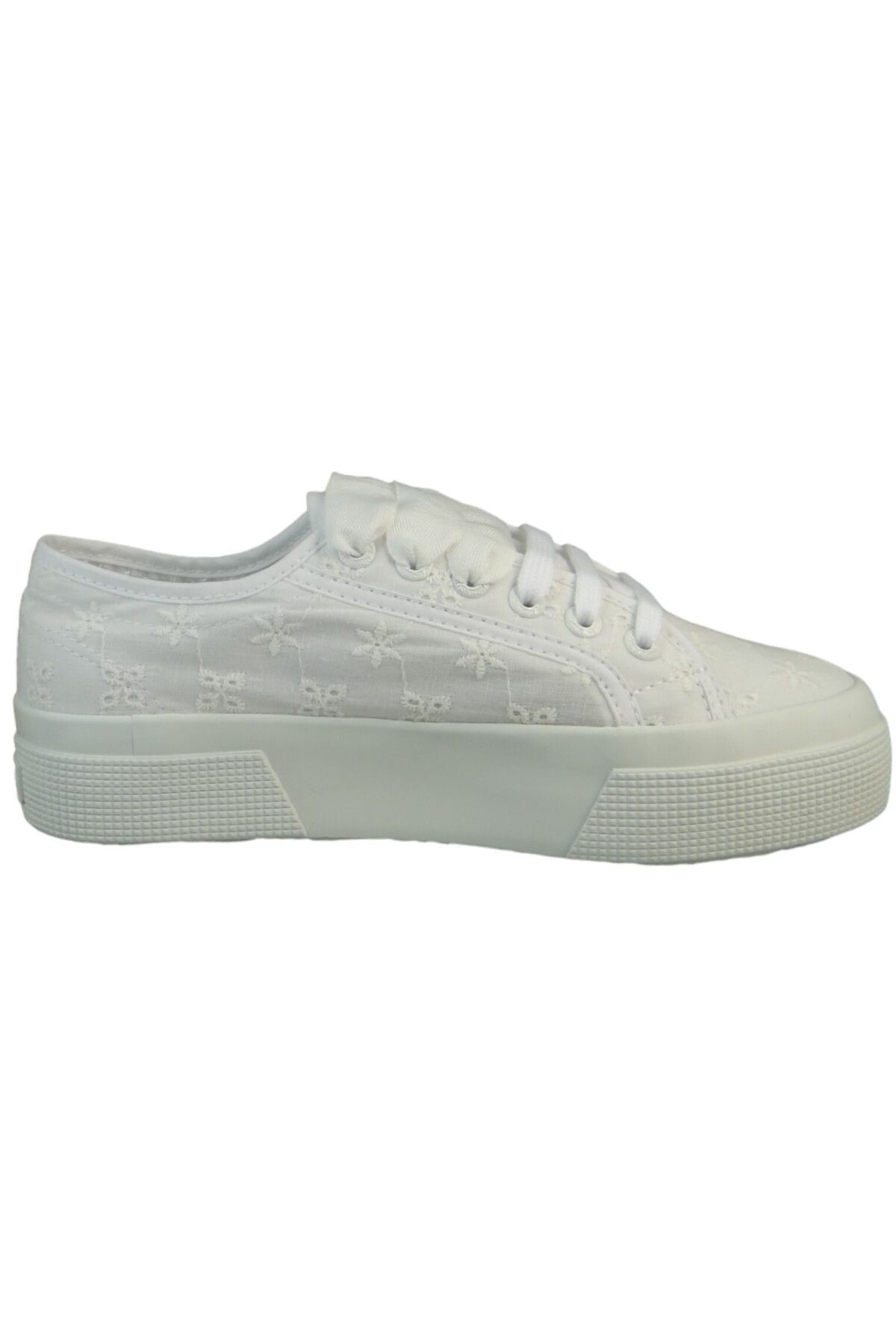 Superga-Damen Low Sneaker 2740 Flower Sangallo Low Top S2148KW Weiß A0A Total White Textil 5
