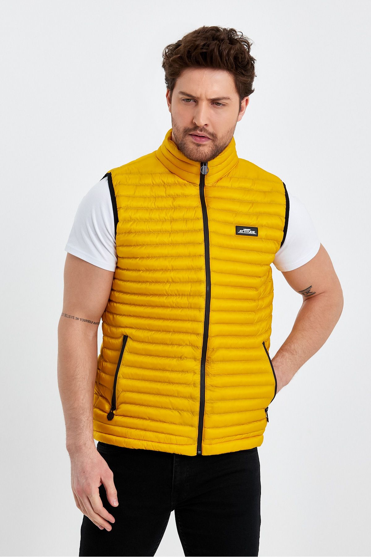 Weyeze-Stand Collar Thin Puffer Vest Ad-K59155Prm 3