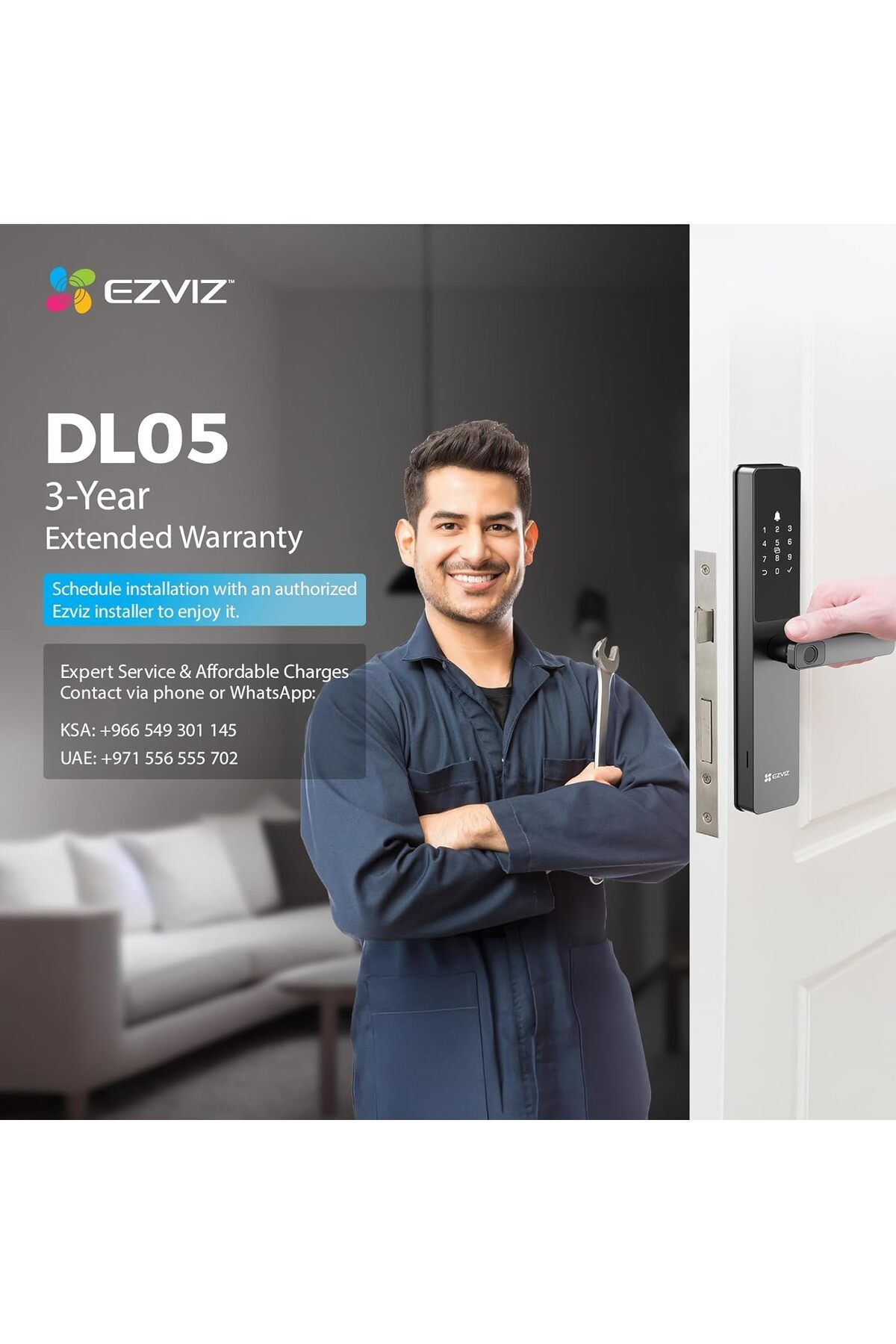 EZVIZ-Smart Lock DL05, 7-in-1 Keyless Entry Door Lock 3