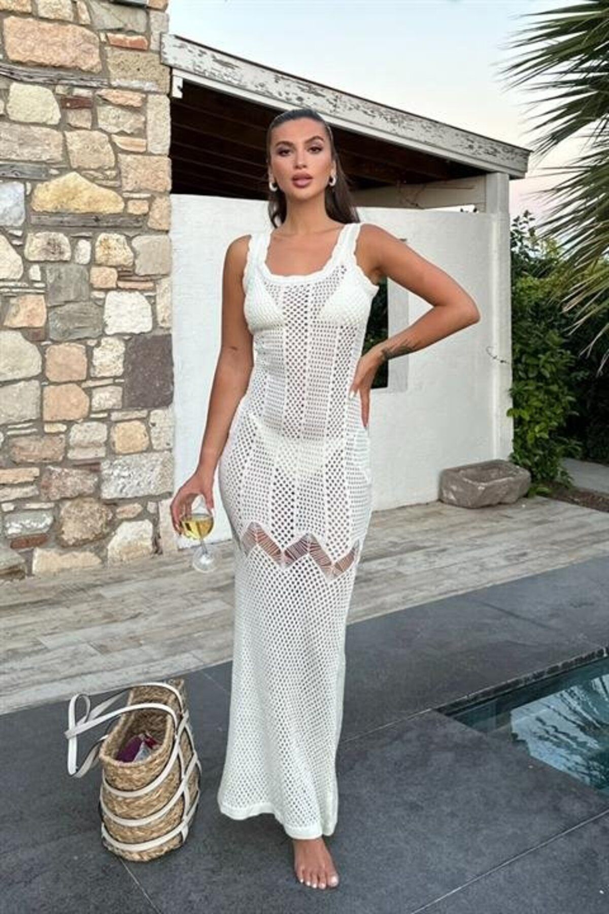 Deridün Yıldız Shoes Romina Ajurlu Balık Form Elbise 2762