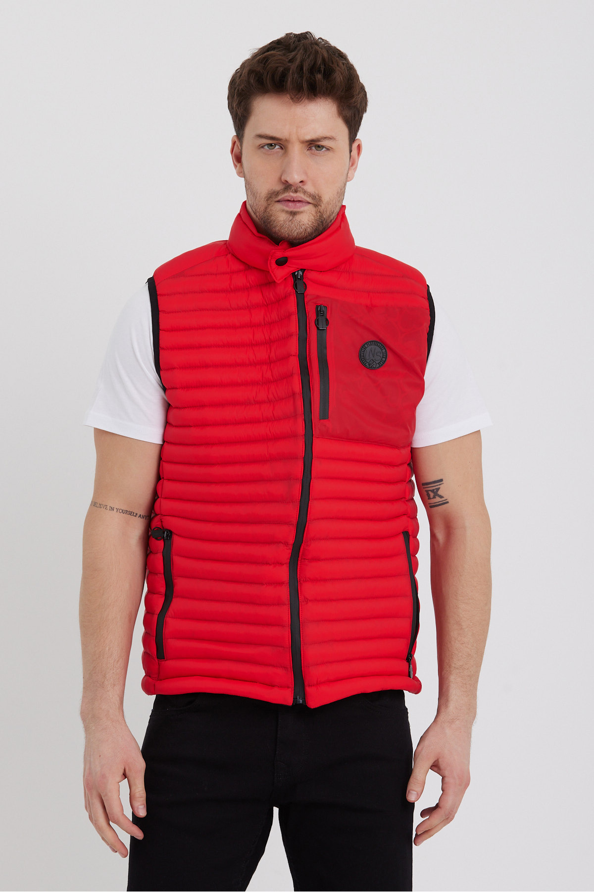 Weyeze-Stand Collar Puffer Vest Ad-K59191Prm 3