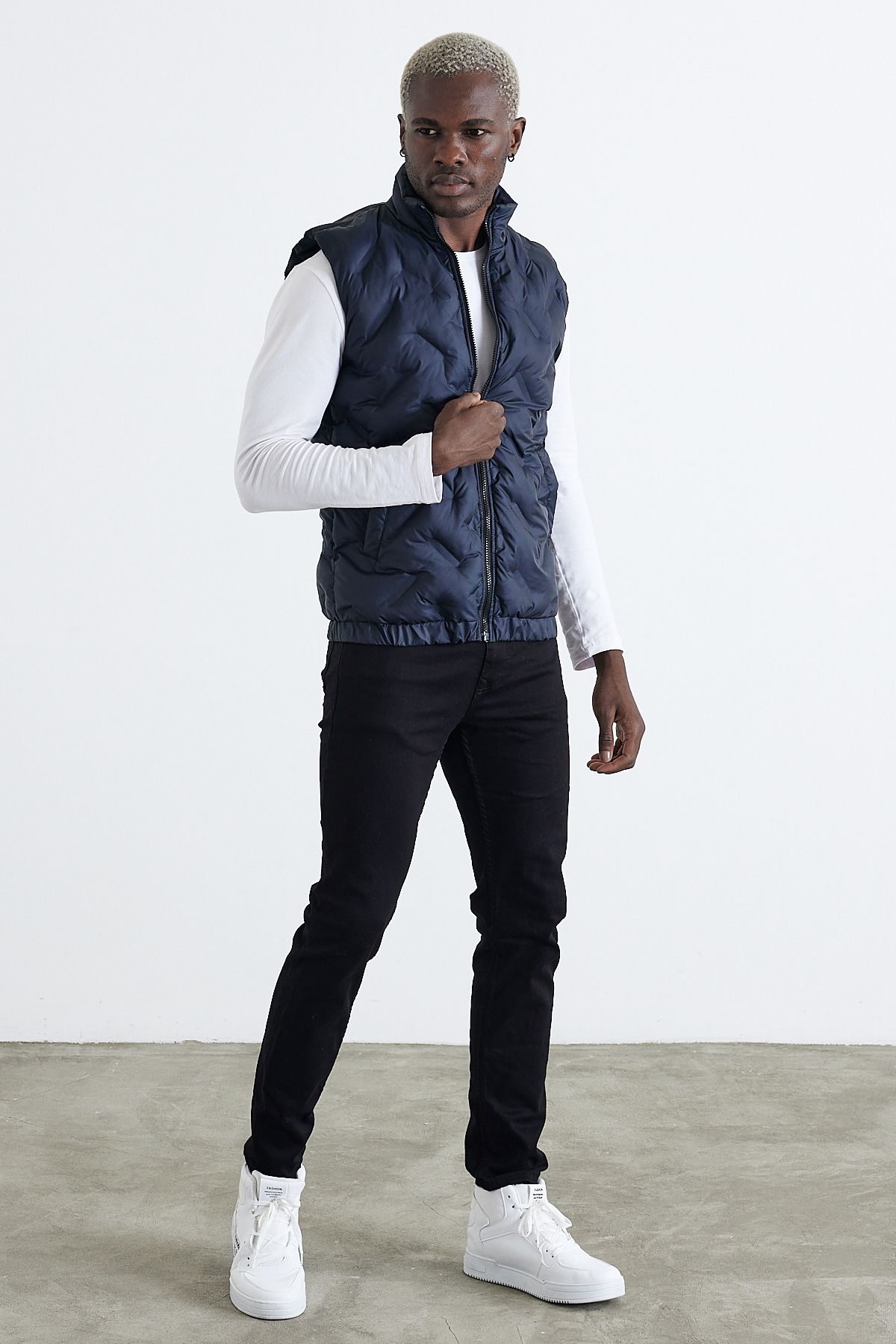 Weyeze-Stand Collar Thick Puffer Vest Ae-K59080Lns 6