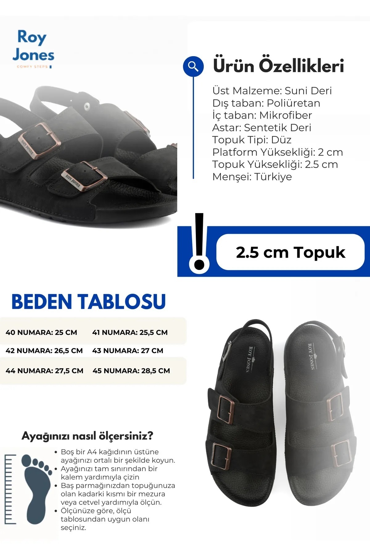 Roy Jones-Barcelona Urban Sandals Comfortable Soft Sole Men's Sandals 5
