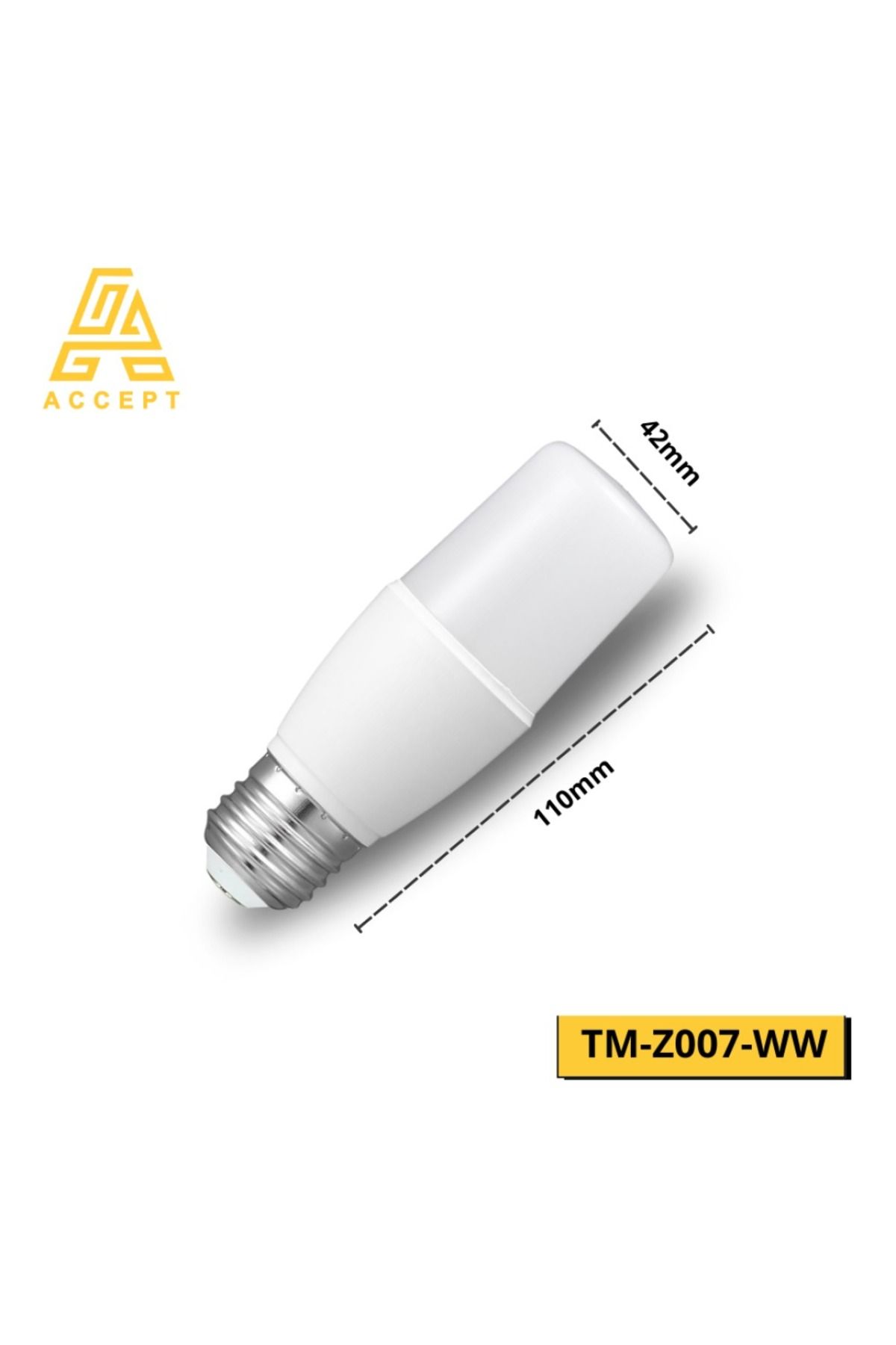 ACCEPT-7W LED Capsule Bulb with E27 Base, 3000K Yellow Light Color 3