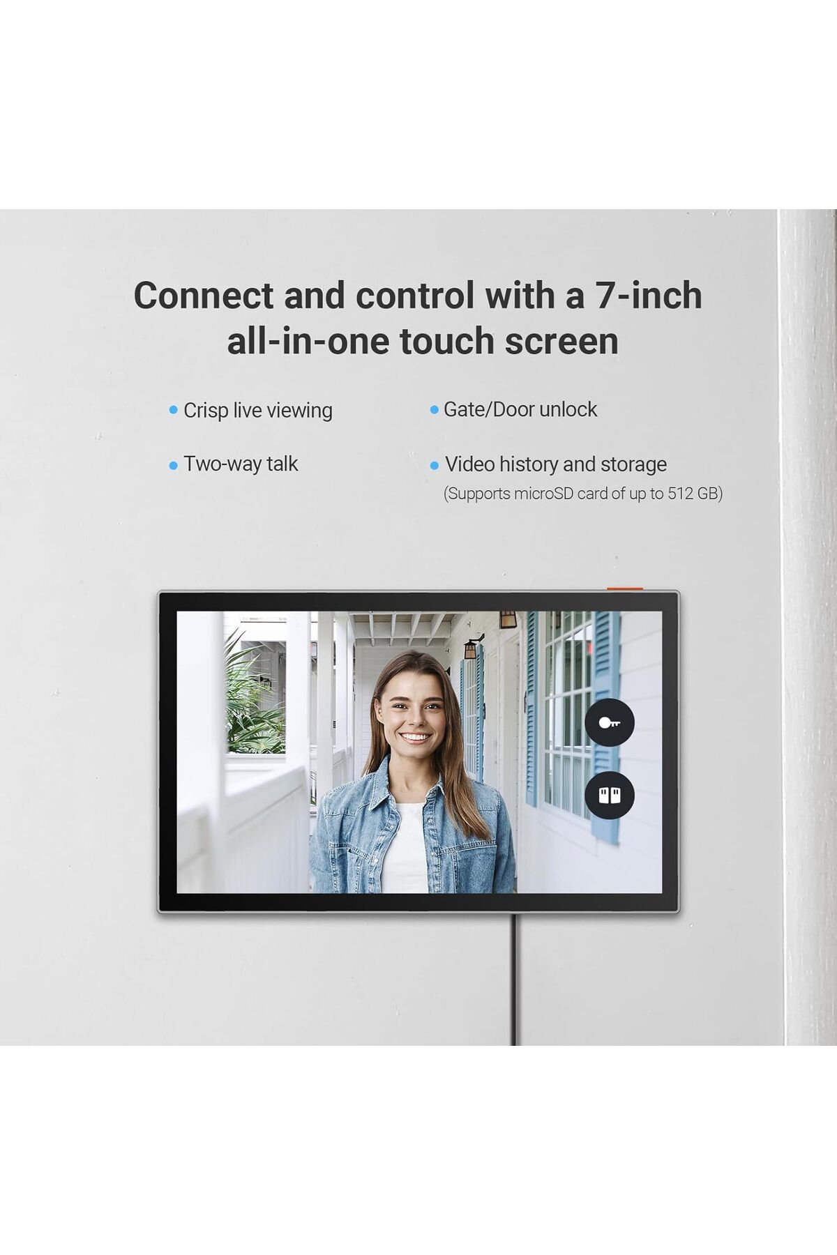 EZVIZ-EZVIZ Battery Video Door Intercom with Solar Panel, 2K Intercom with Camera, 7 Inch Colour Touch Scr 8