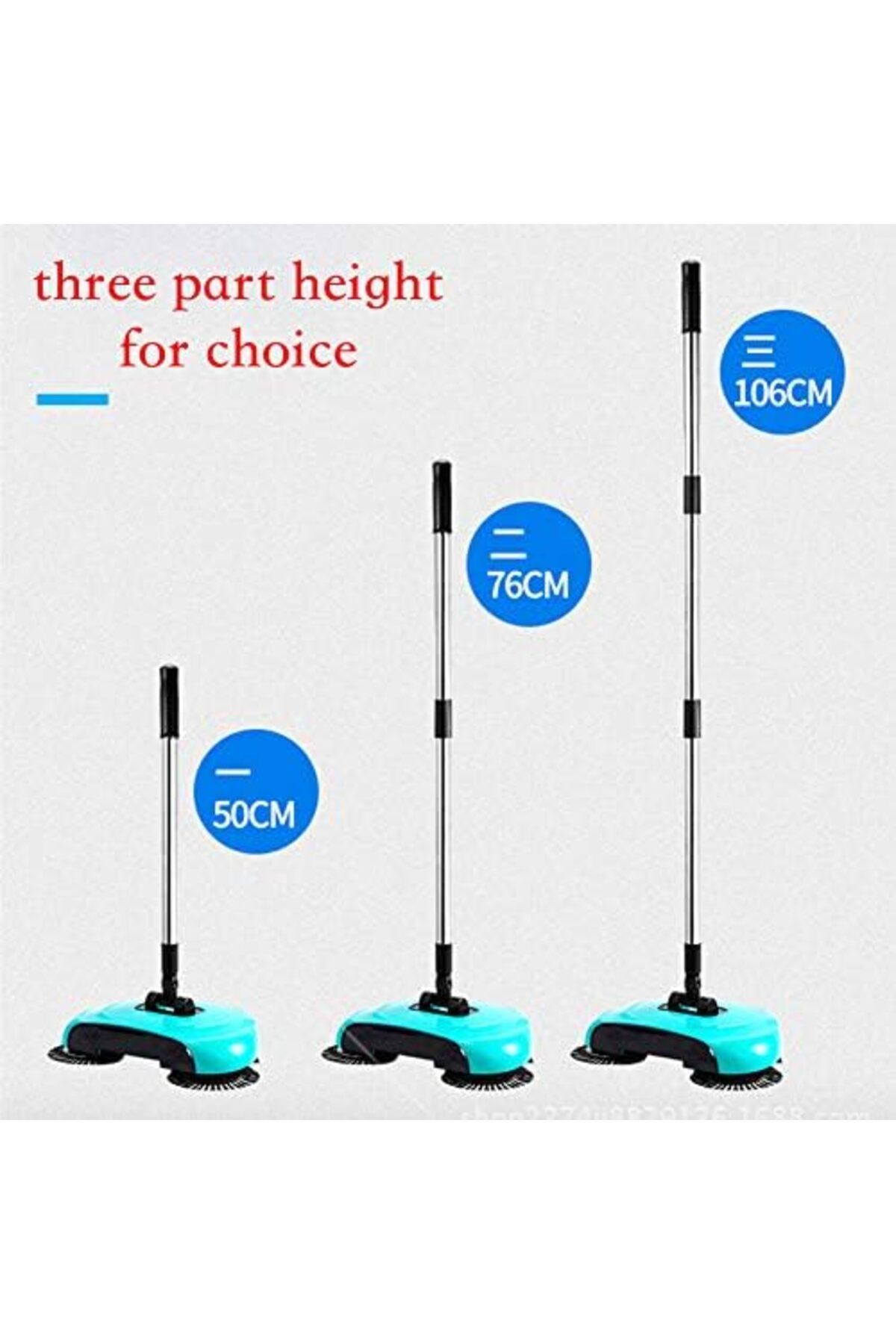 Generic-Automatic Sweeper Broom Hand Push Non-Electric Cordless 360 Degree Rotating Floor Cleaner Multicolor 6