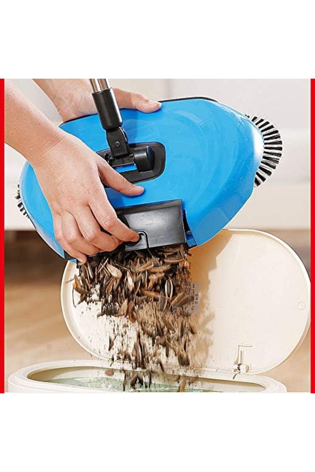 Generic-Automatic Sweeper Broom Hand Push Non-Electric Cordless 360 Degree Rotating Floor Cleaner Multicolor 3