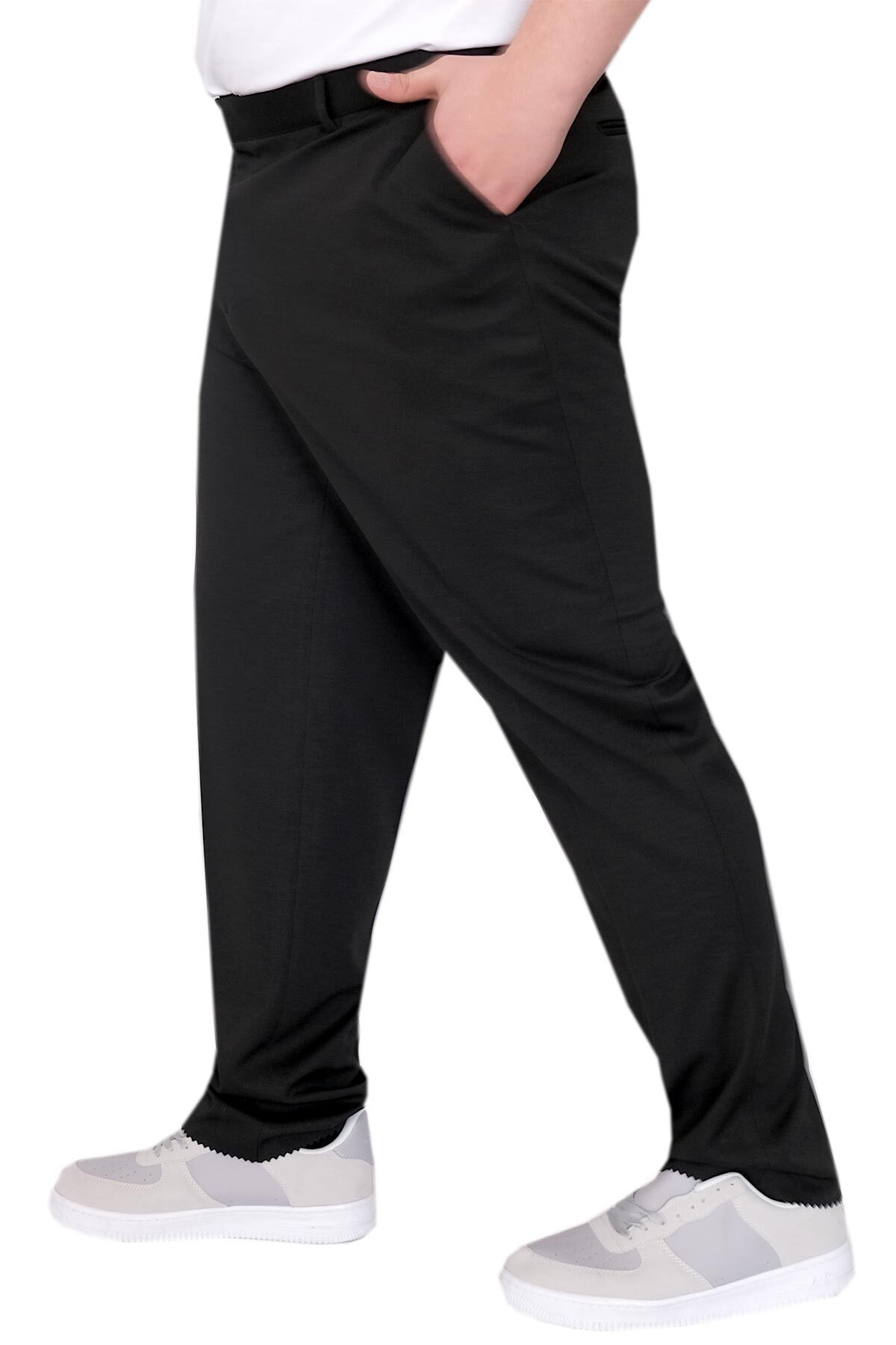 ModeXL Mode XL Büyük Beden Erkek Kumaş Pantolon Tintin 21027 Siyah görsel 3