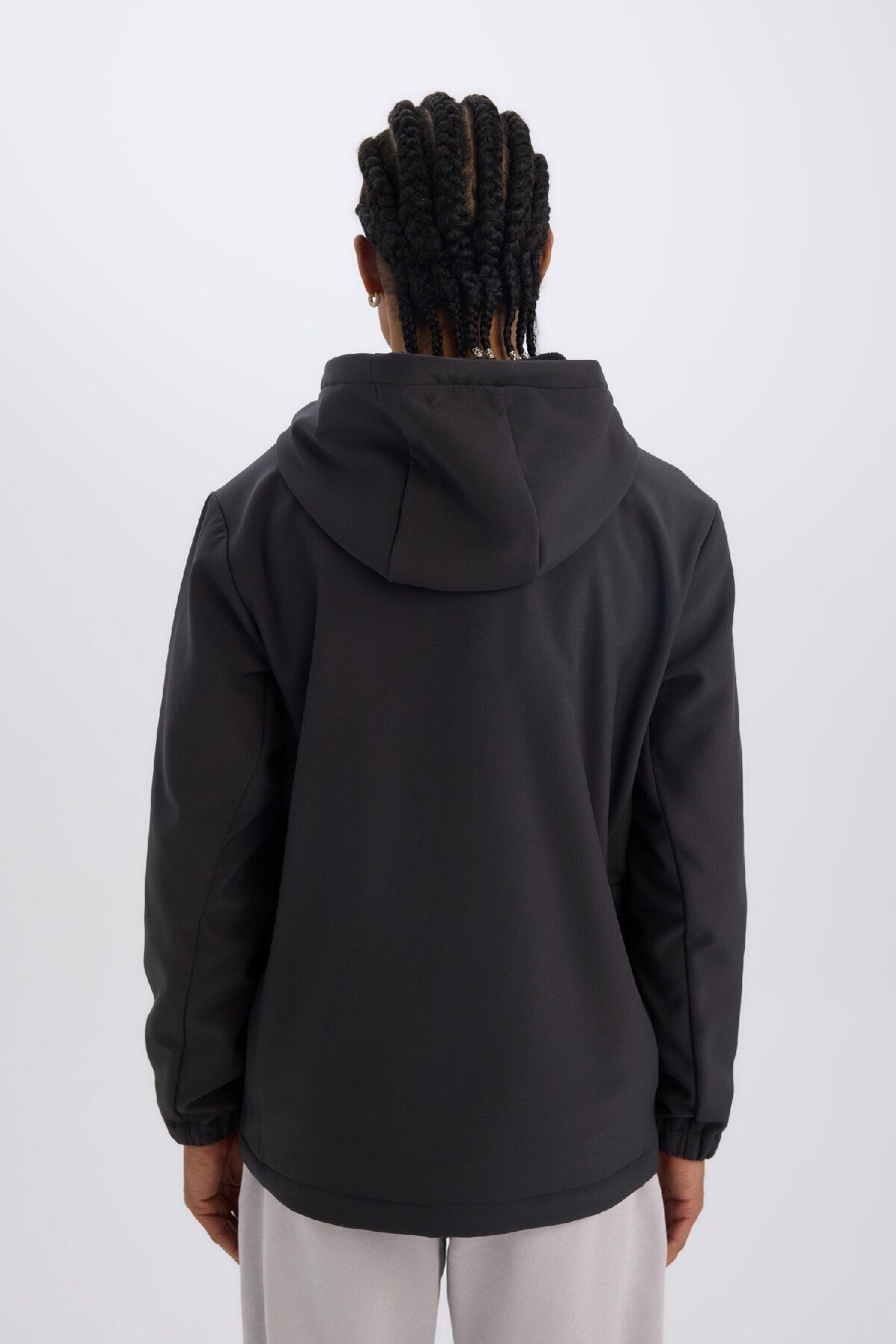 DeFacto-Defactofit Water Repellent Regular Fit Hooded Zip-Up Softshell Coat D6178Ax25Sp 7