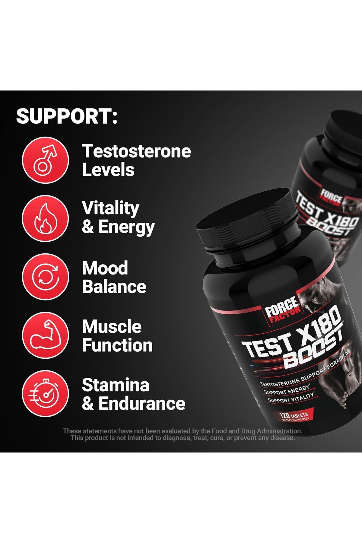 force factor-Test X180 Boost 9-in-1 Testosterone Support for Men 120 Capsules 2