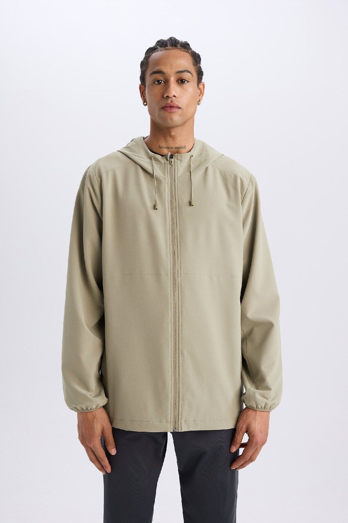 DeFacto-Defactofit - Hooded and Zippered Regular Fit Coat D6179Ax25Sp 5