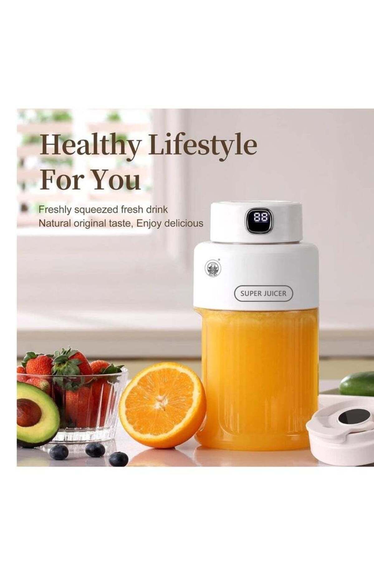 Lotus rose-Portable Blender with LED Display, Personal Blender for Shakes and Smoothies,USB Rechargeable 2