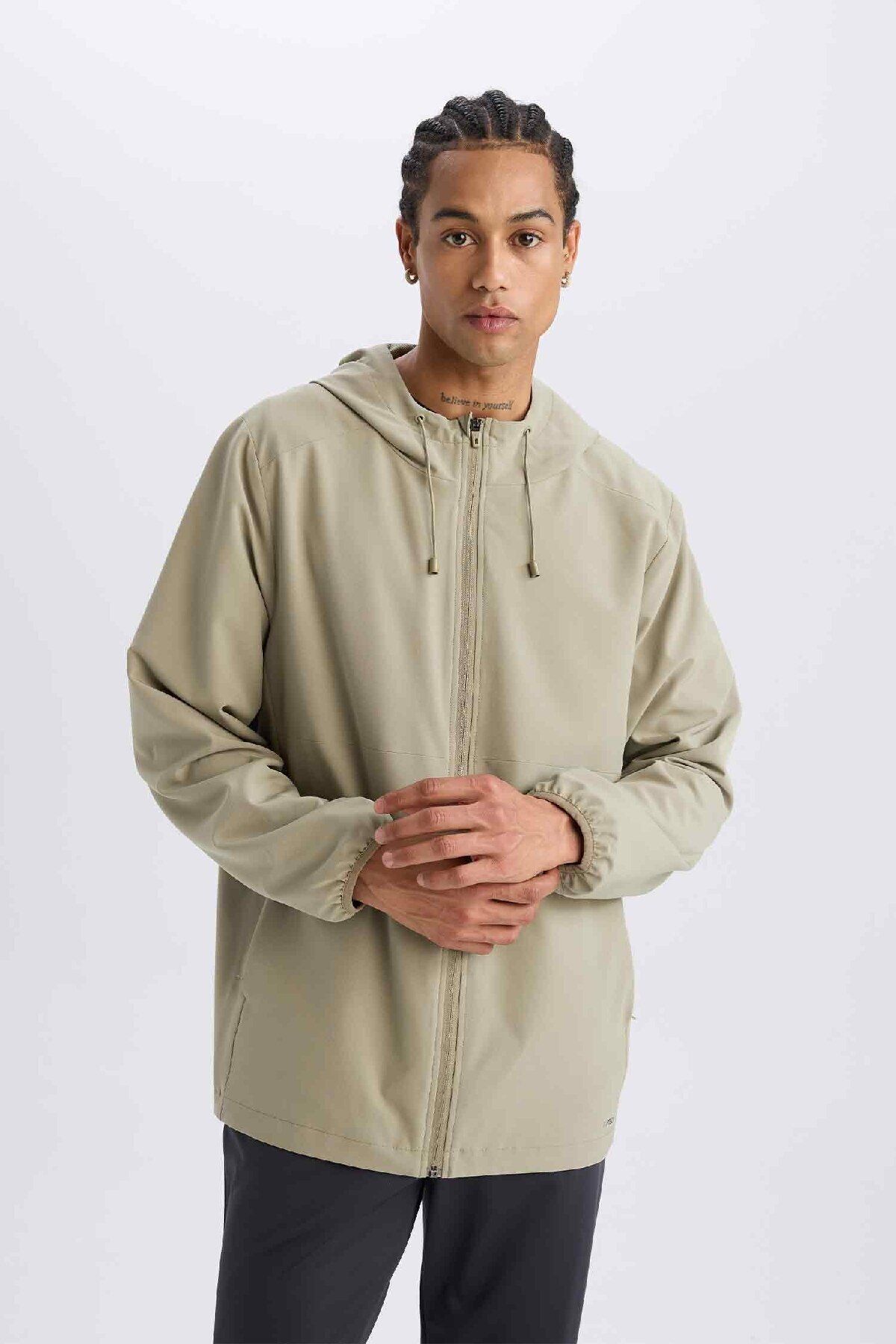 DeFacto-Defactofit - Hooded and Zippered Regular Fit Coat D6179Ax25Sp 4