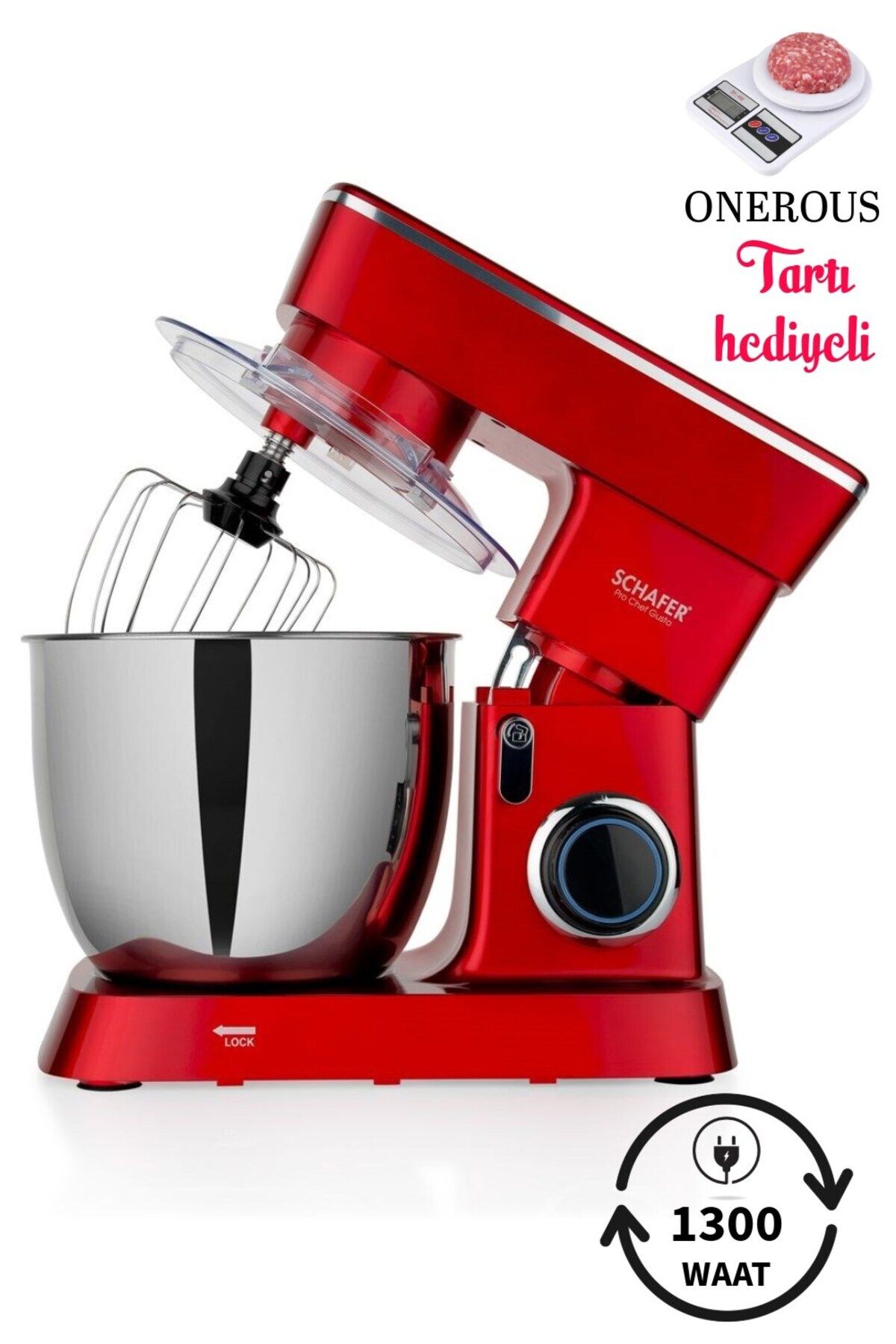 Onerous Mutfak Tartısı + Hamur Yoğurma SCHFER 1300W 5,5 Litre Prochef Stand Mikser