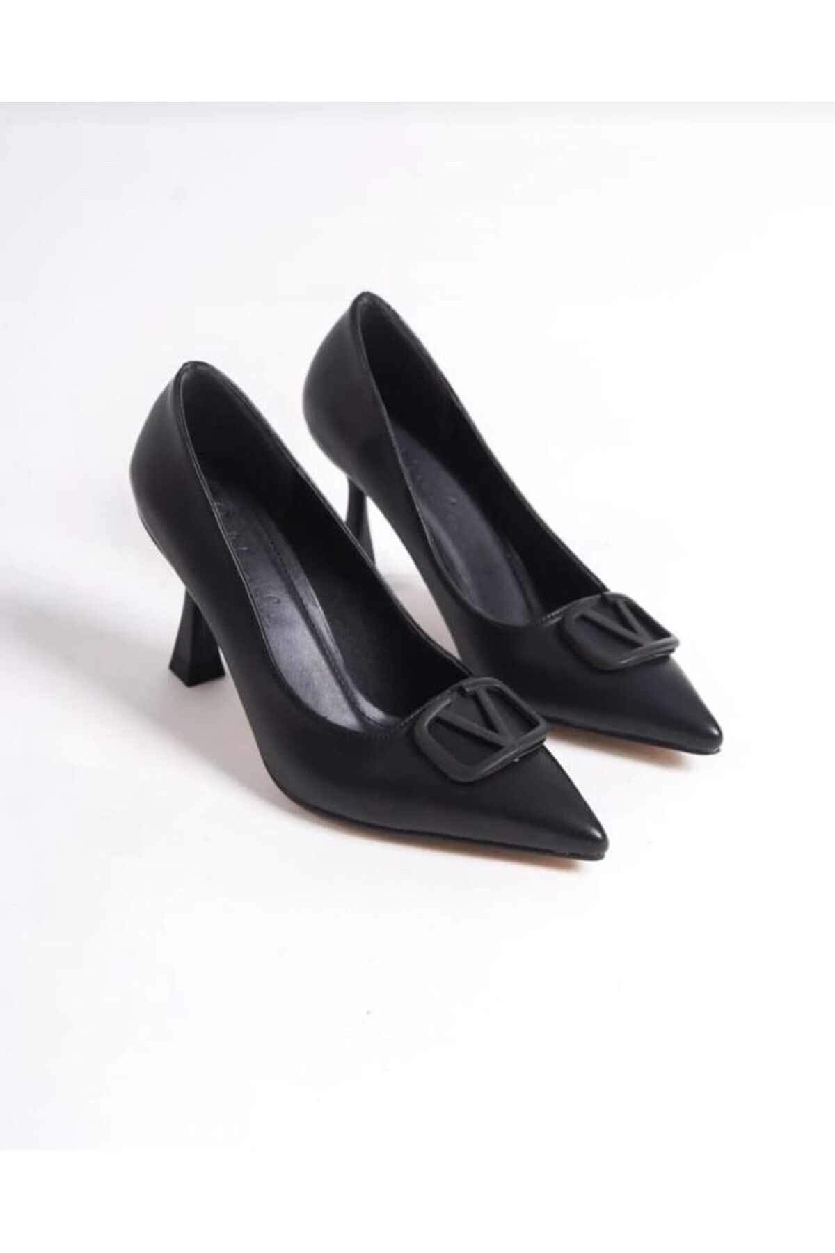 muhhu moda Piele De Femeie Cu Material (toc 9 Cm) Pantofi De Seara Mucegai Complet Femeie - 38