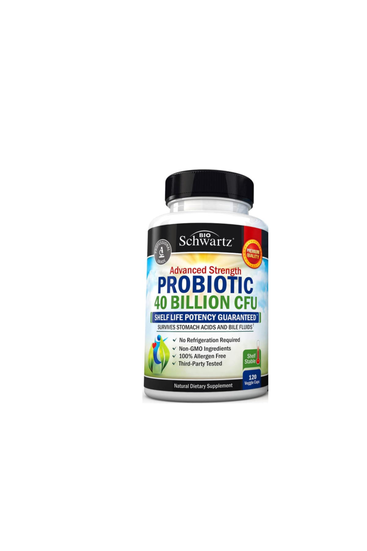 BioSchwartz-Daily Probiotic Supplement with 40 Billion CFU with Astragalus and Lactobacillus Acidophilus 60 Caps 1