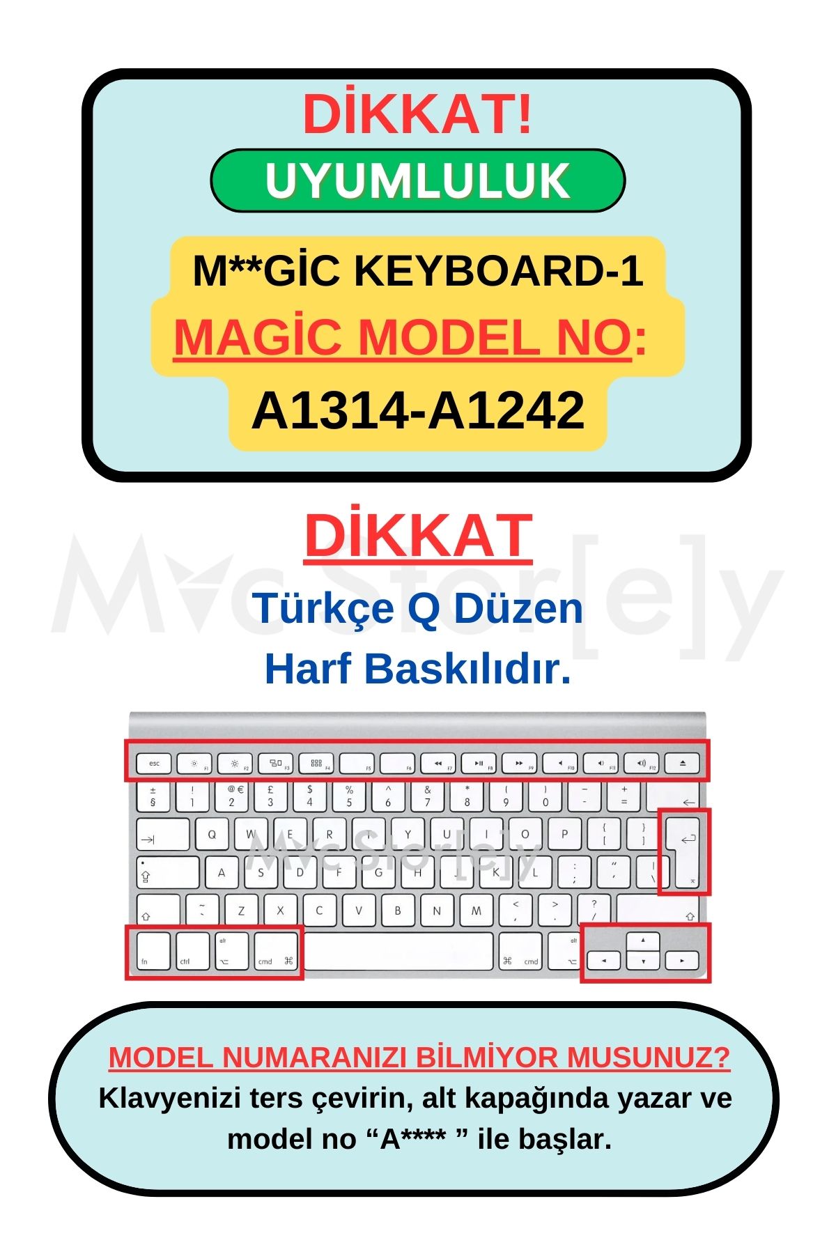 Mcstorey-Apple Magic Keyboard Protective Case Fits Turkish Q Printed Silicone A1314 A1242 2