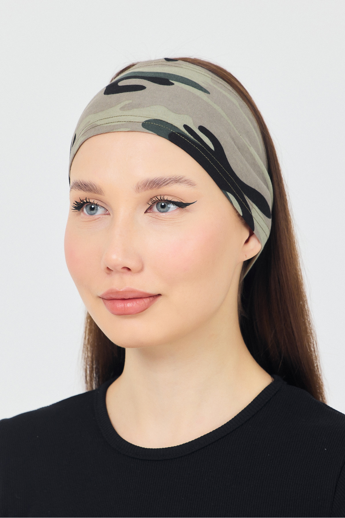 Butikgiz-Women's Cotton Combed Non-Slip Flexible Extra Thin Reflects Style Sports Sweat Hair Band 5