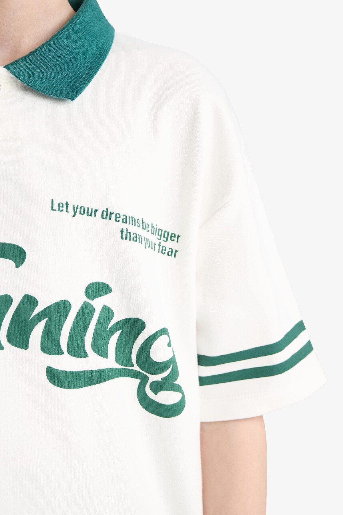 DeFacto-Boy Oversize Wide Fit Printed Short Sleeve Polo T-Shirt D9181A825Sm 5