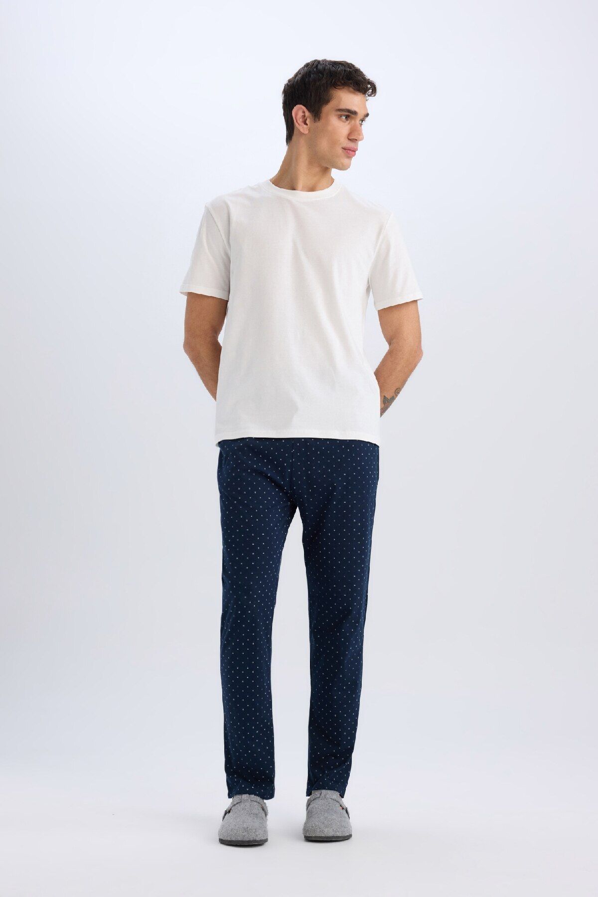 DeFacto-Regular Fit Printed Pocket Pajama Bottoms 2
