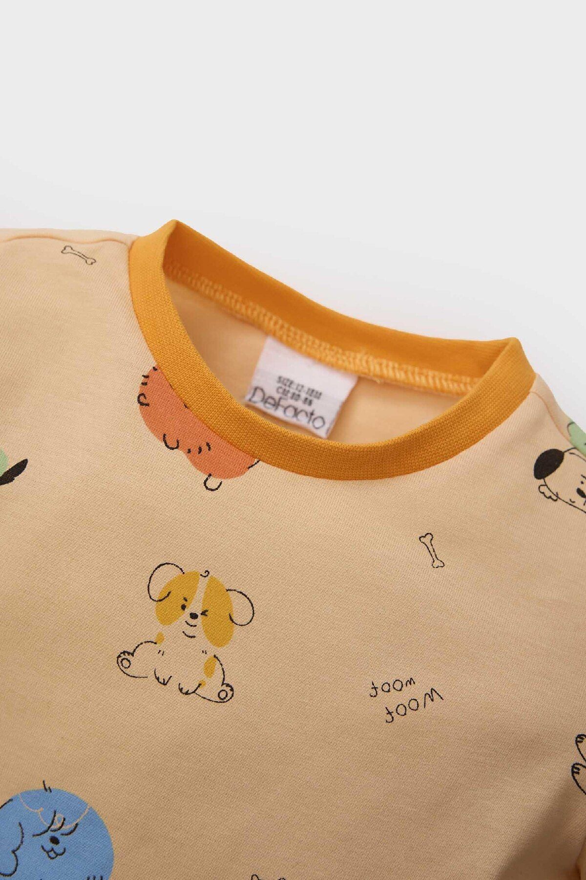 DeFacto-Baby Boys Pajama Sets Pattern Long Sleeve Elastic Long Bottom 5