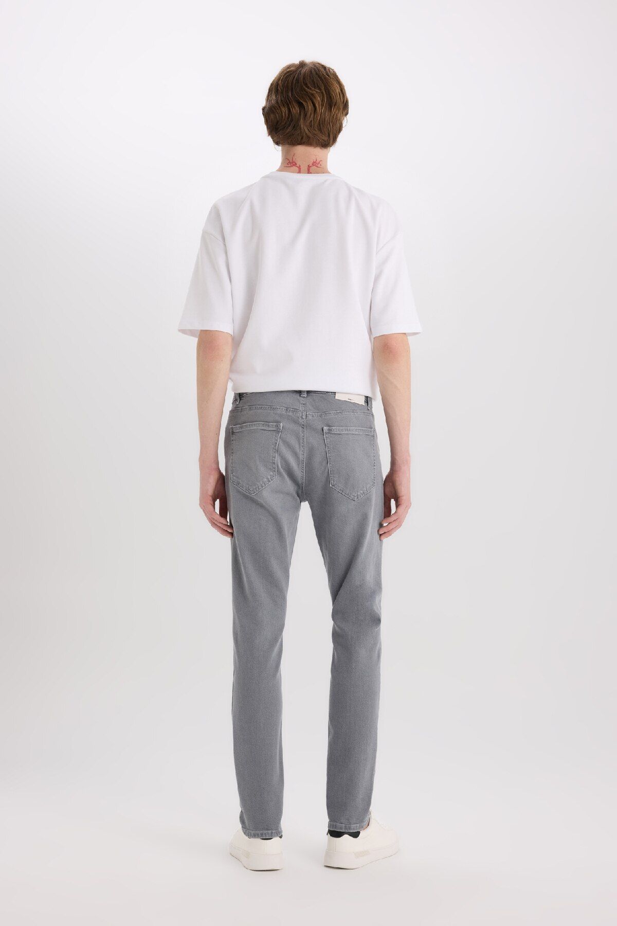 شلوار جین خاکستری مردانه SLIM FIT BARK JEAN اورجینال Defacto