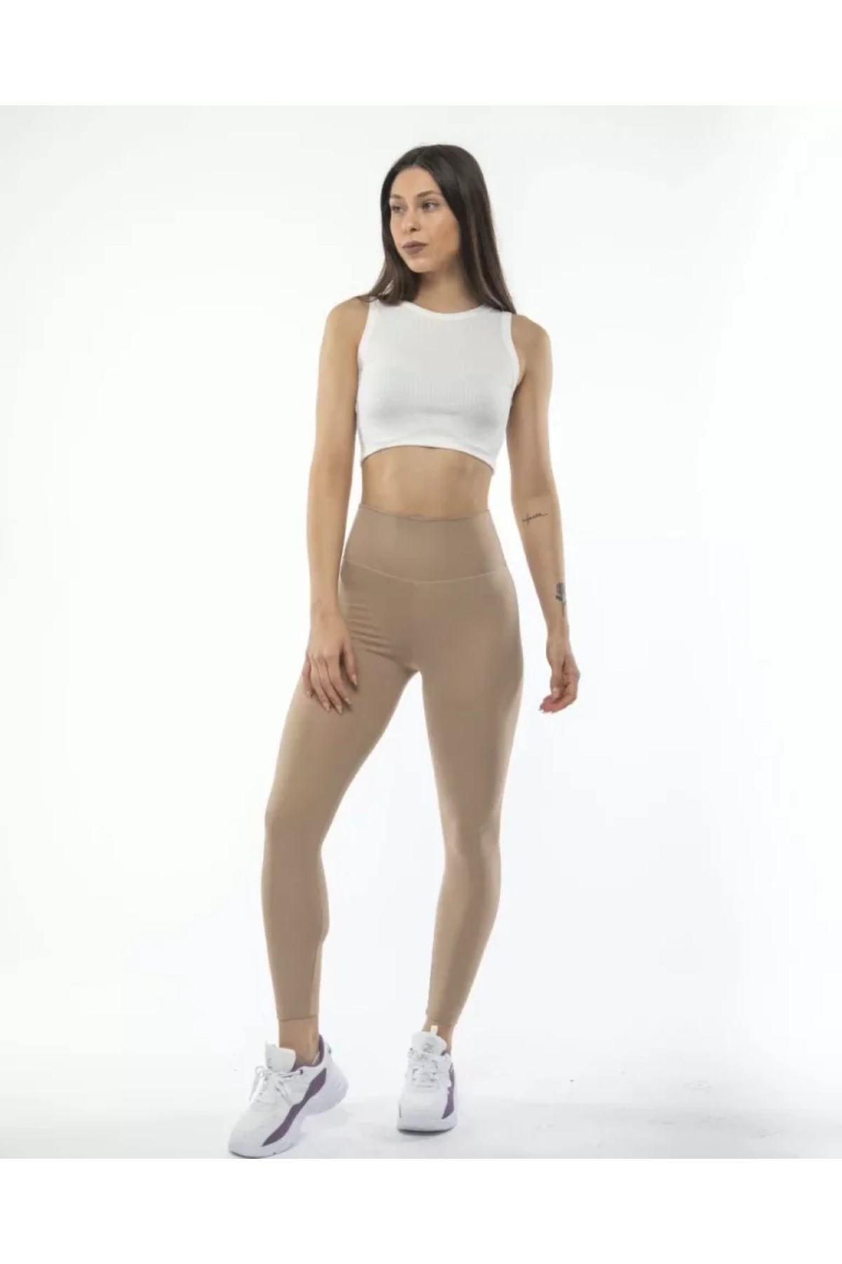 modaserdem Jambiere Sport Bej Cu Talie Înaltă Femeie - XS
