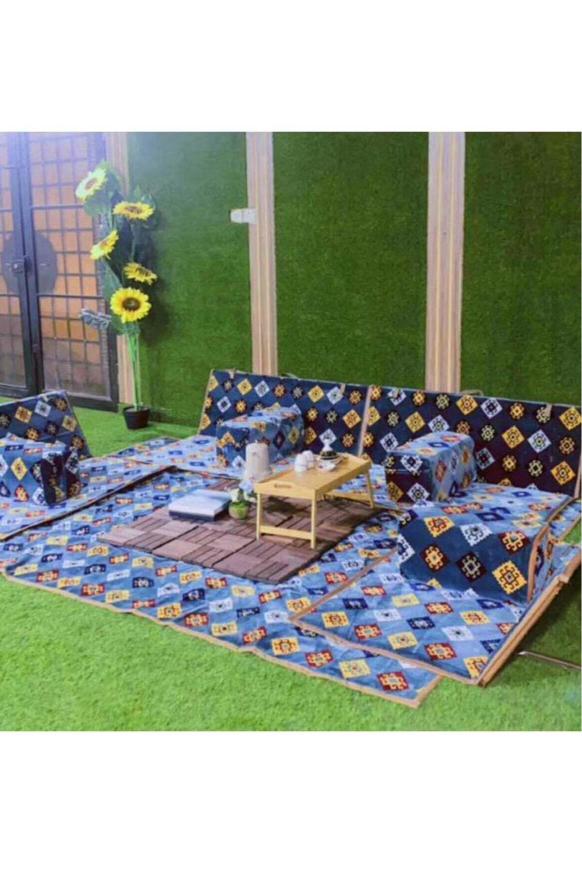 جلسة ارضية متكاملة قابلة للطي 8 أشخاص, طقم فرشة تخييم ار