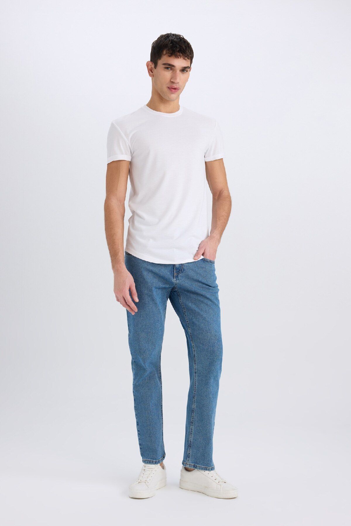 DeFacto-Diago Comfort Fit Califtelik Jeanshose mit hoher Taille und weitem Bein 4