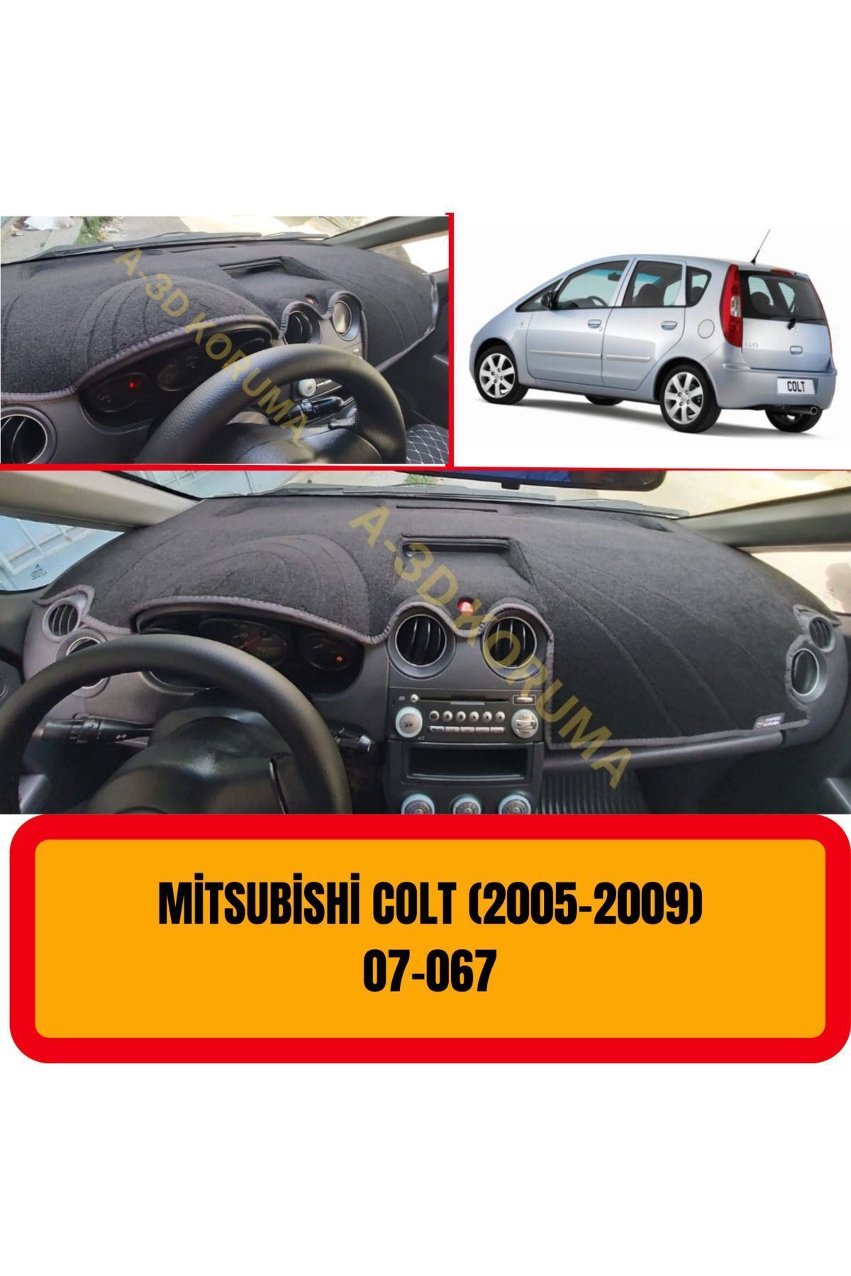 A3D TORPİDO KORUMA-Mitsubishi Colt 2005-2009 Model with Front Chest and Panel Protection - Glove Box, Lid and Carpet 1