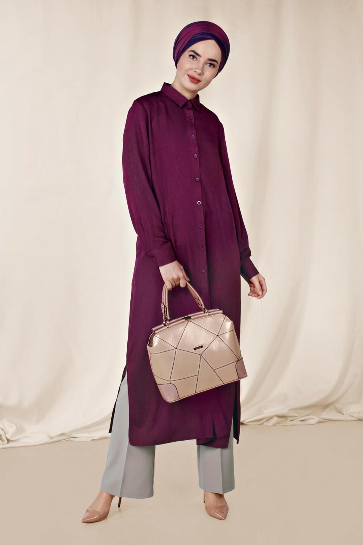 Alvina-Buttoned Tunic with Side Slips 4854 2