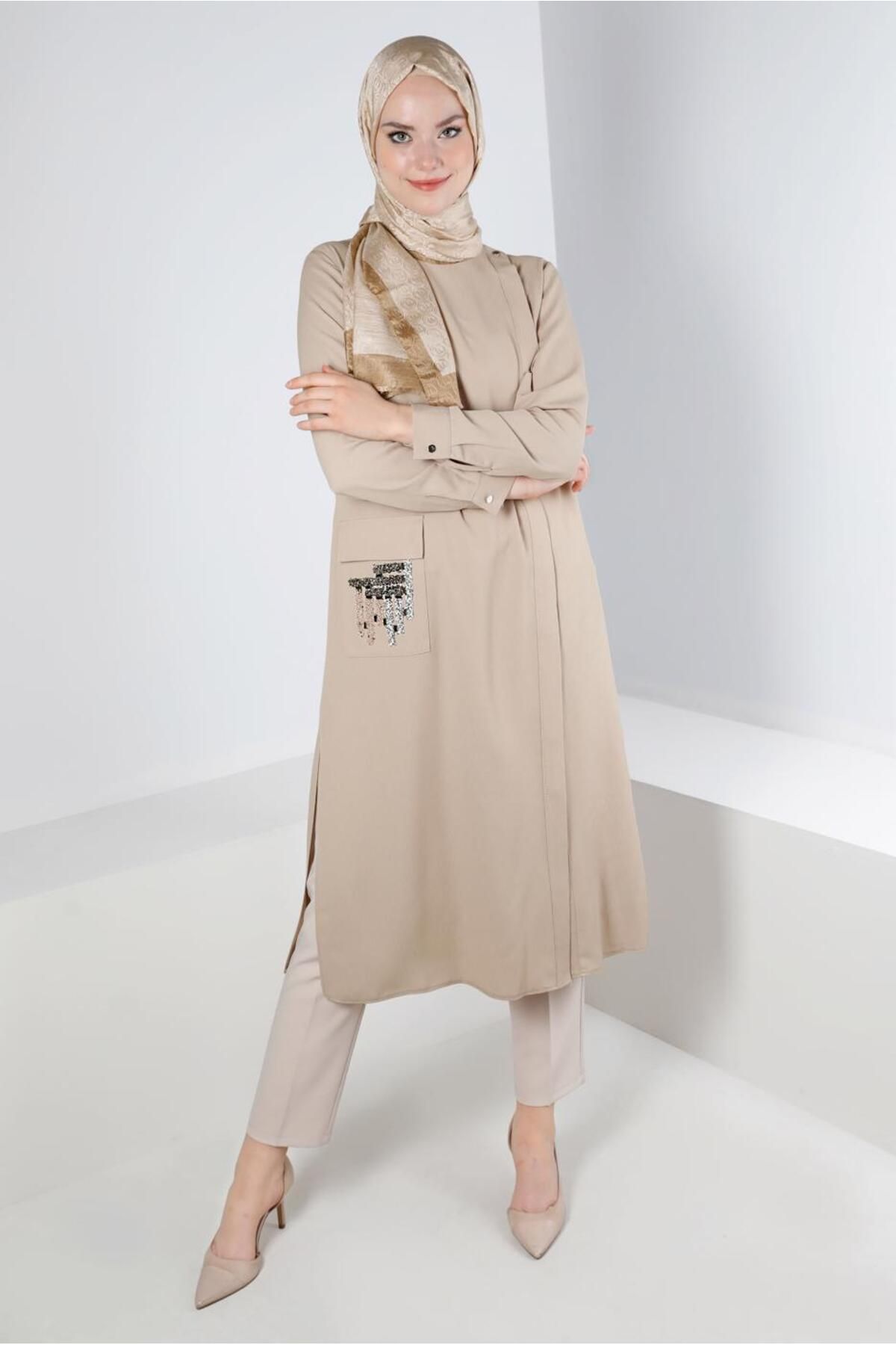 تونیک جیبی با جزئیات ساده 43535 Alvina