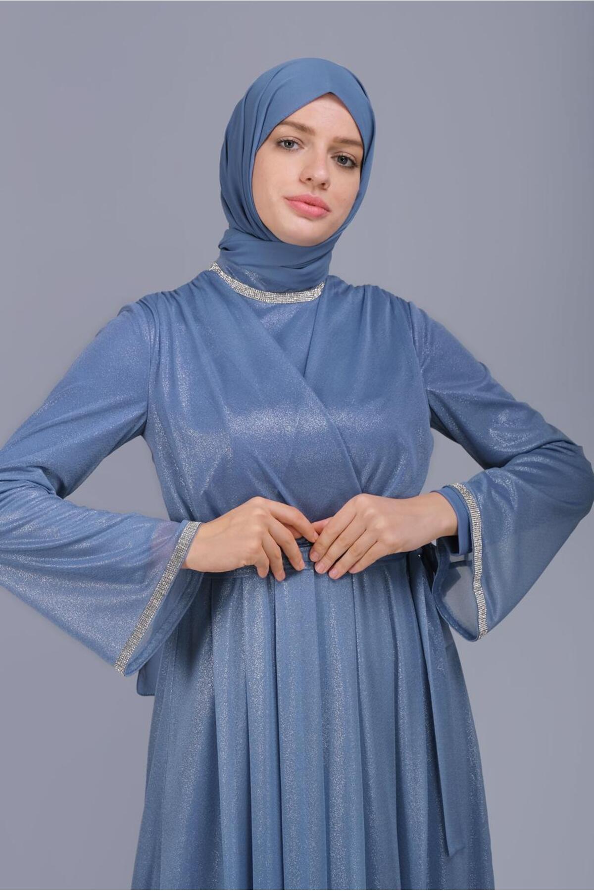 آلوینا لباس مجلسی طرح سنگ کمربندی طرح فویل کد ۴۰۷۷۱ آلوینا لباس مجلسی طرح سنگ کمربندی طرح فویل کد ۴۰۷۷۱