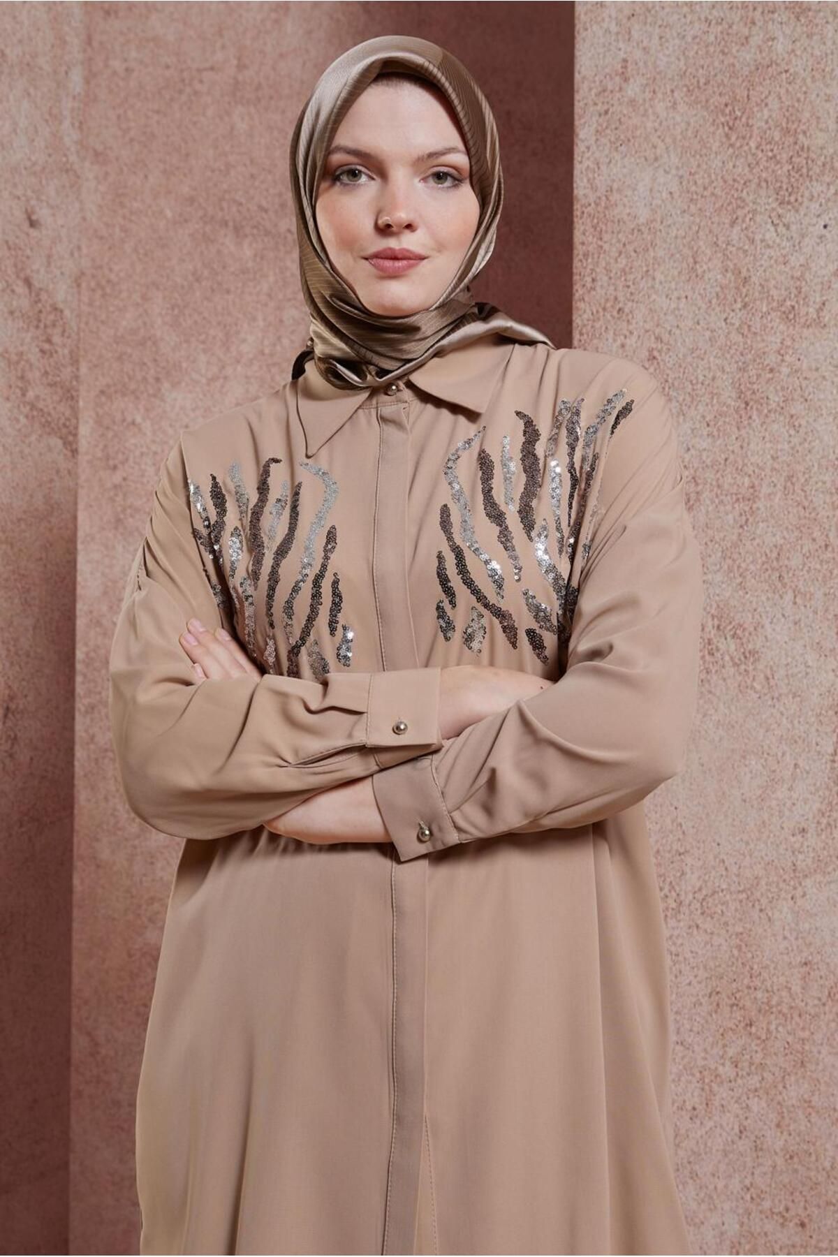 تونیک یقه پیراهن پولک دار 44569 Alvina
