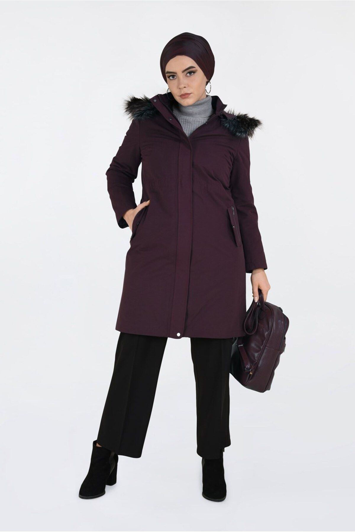PARKA 9779 کلاهدار کمری کشیده Alvina