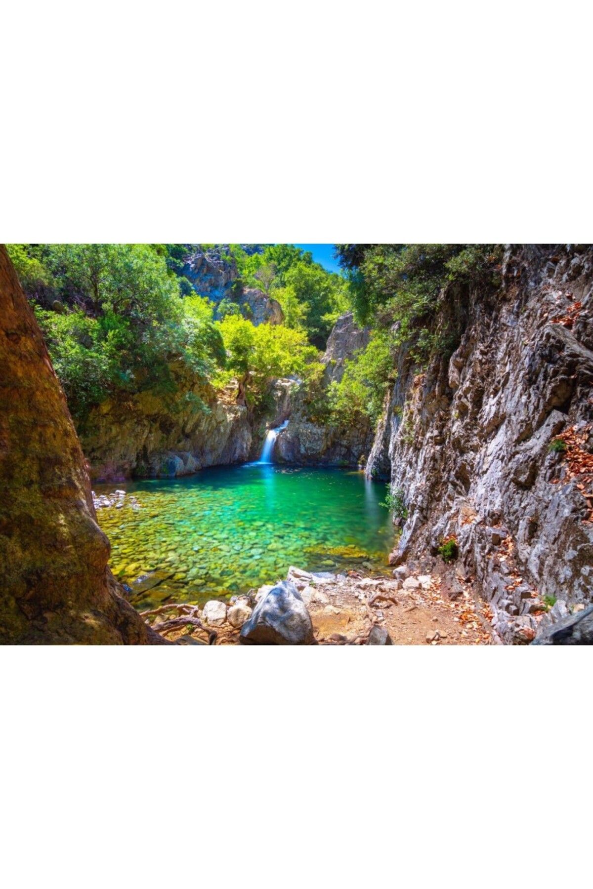 Zumzeria Tablou Canvas Piscine Mici De Apă Naturală Frumoase Cu Cascada, 80x50cm - One Size
