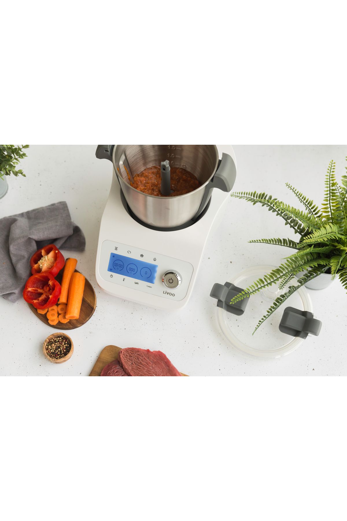 LİVOO-Livoo DOP219W multicooker, 1000W, 2.3L, steaming, chopping, whisking, grinding, mixing, grating etc 5