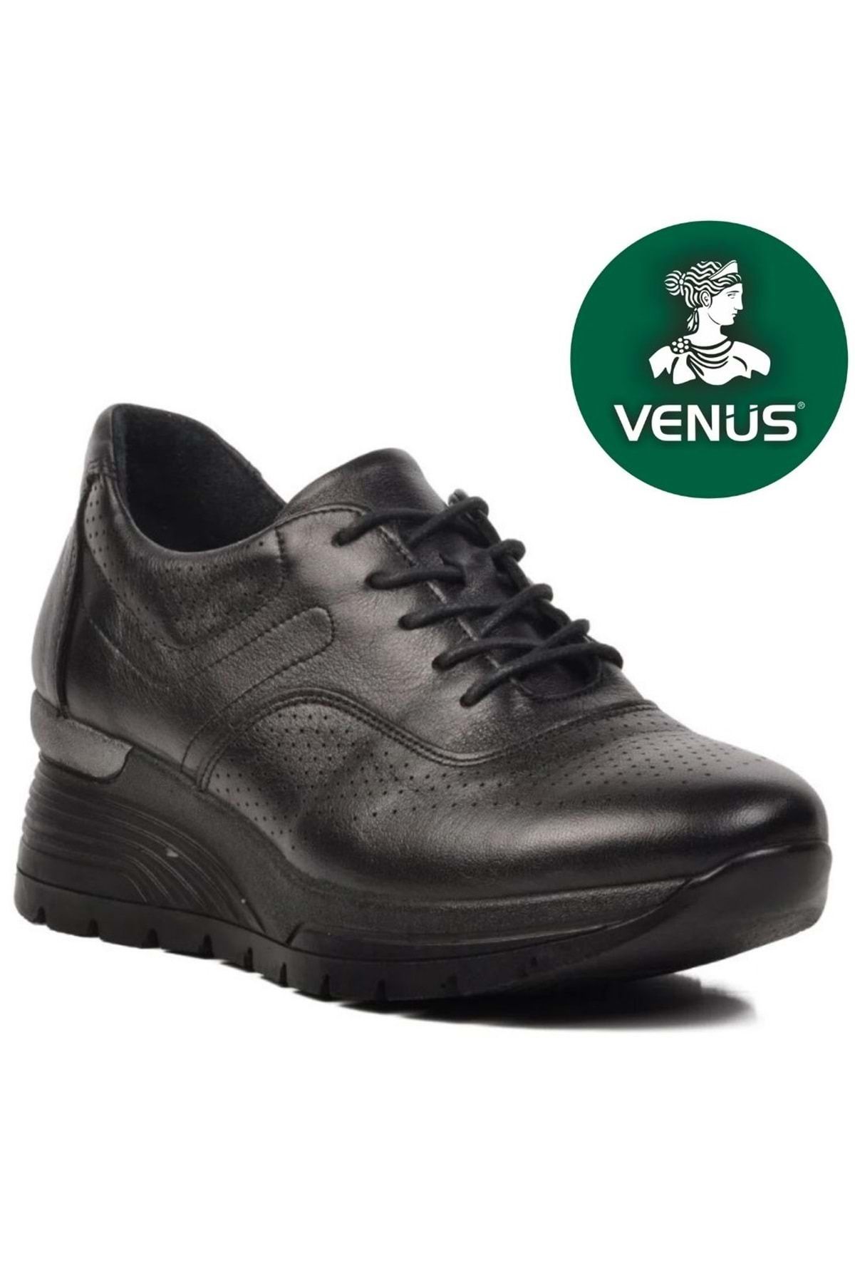 Kids Club Shoes Venüs Alpenus Hakiki Deri Ortopedik Oxford Kadın Aır-Flow Taban Klasik Ayakkabı SİYAH