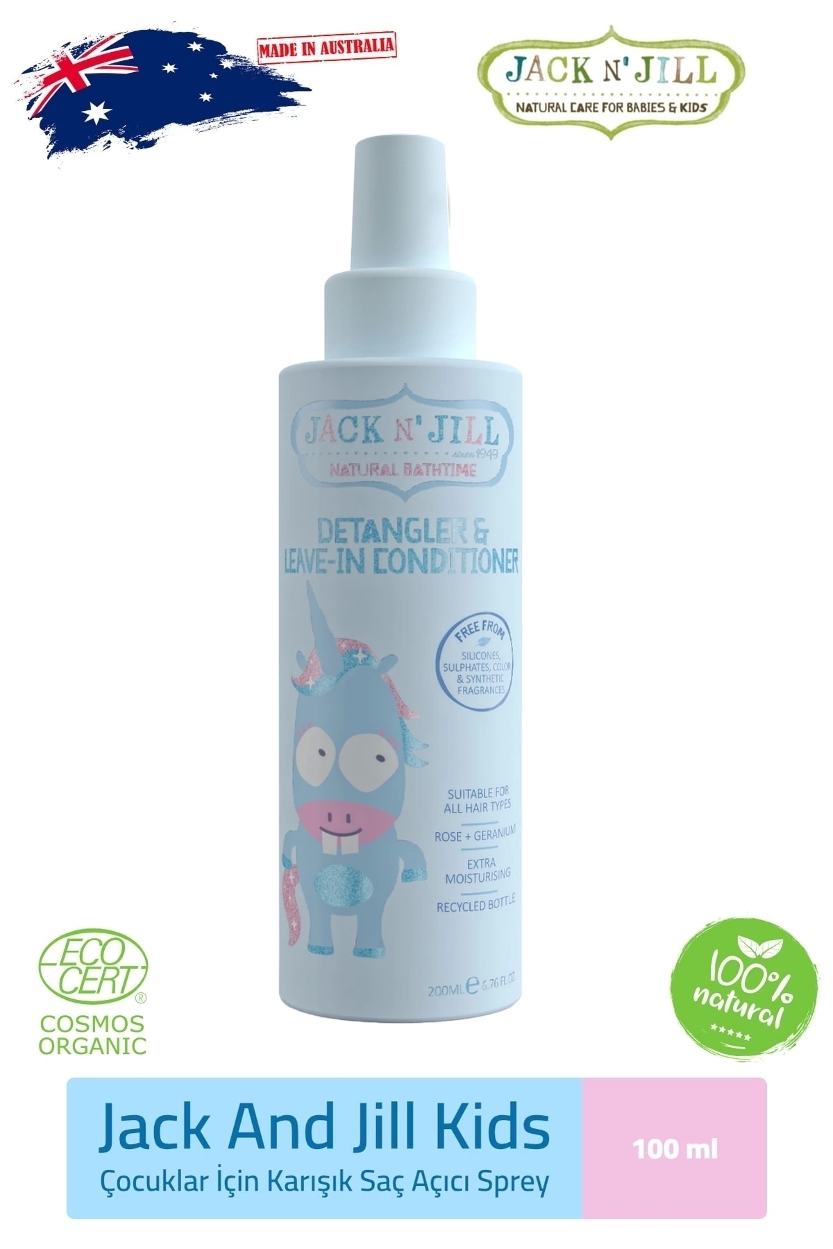 Jack N'Jill Jack N Jill Kolay Tarama Saç Açıcı ve Saç Kremi Sprey 200 ml fotoğrafı 3 (önizleme)