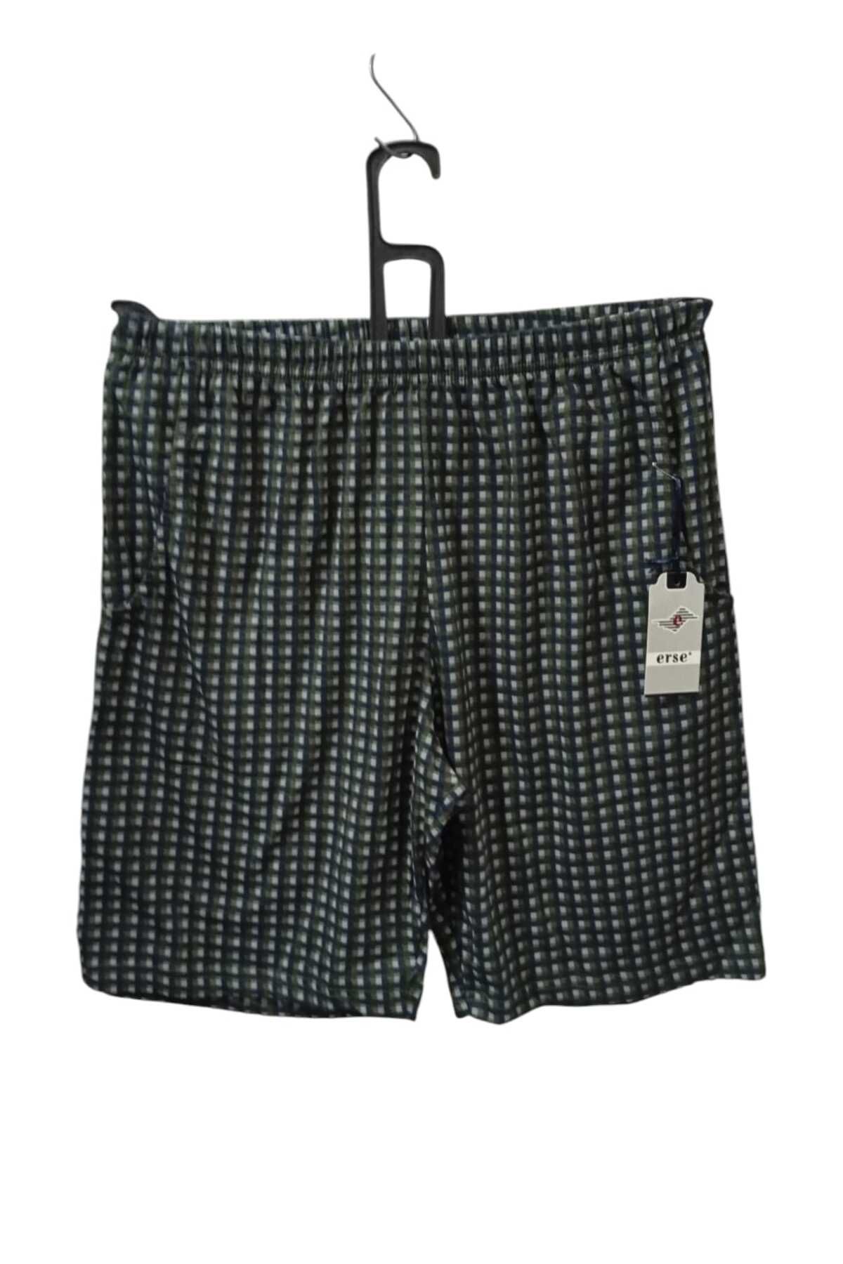 Erse-Combed Cotton Plaid Pocket Casual Shorts 1