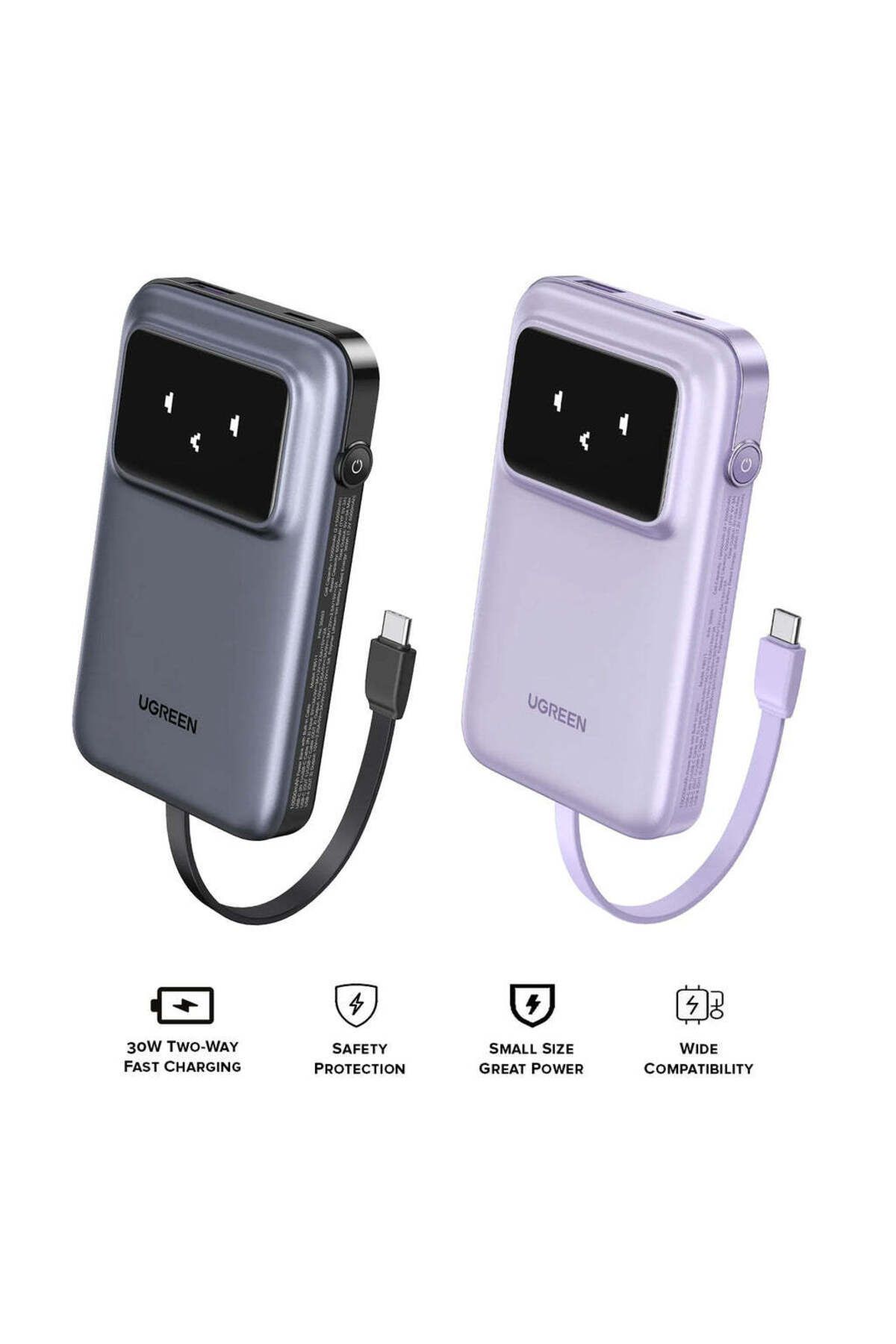 Ugreen-UGreen Powerbank Robotic 10000 Mah Pd 30W With Built-In Usb- 3