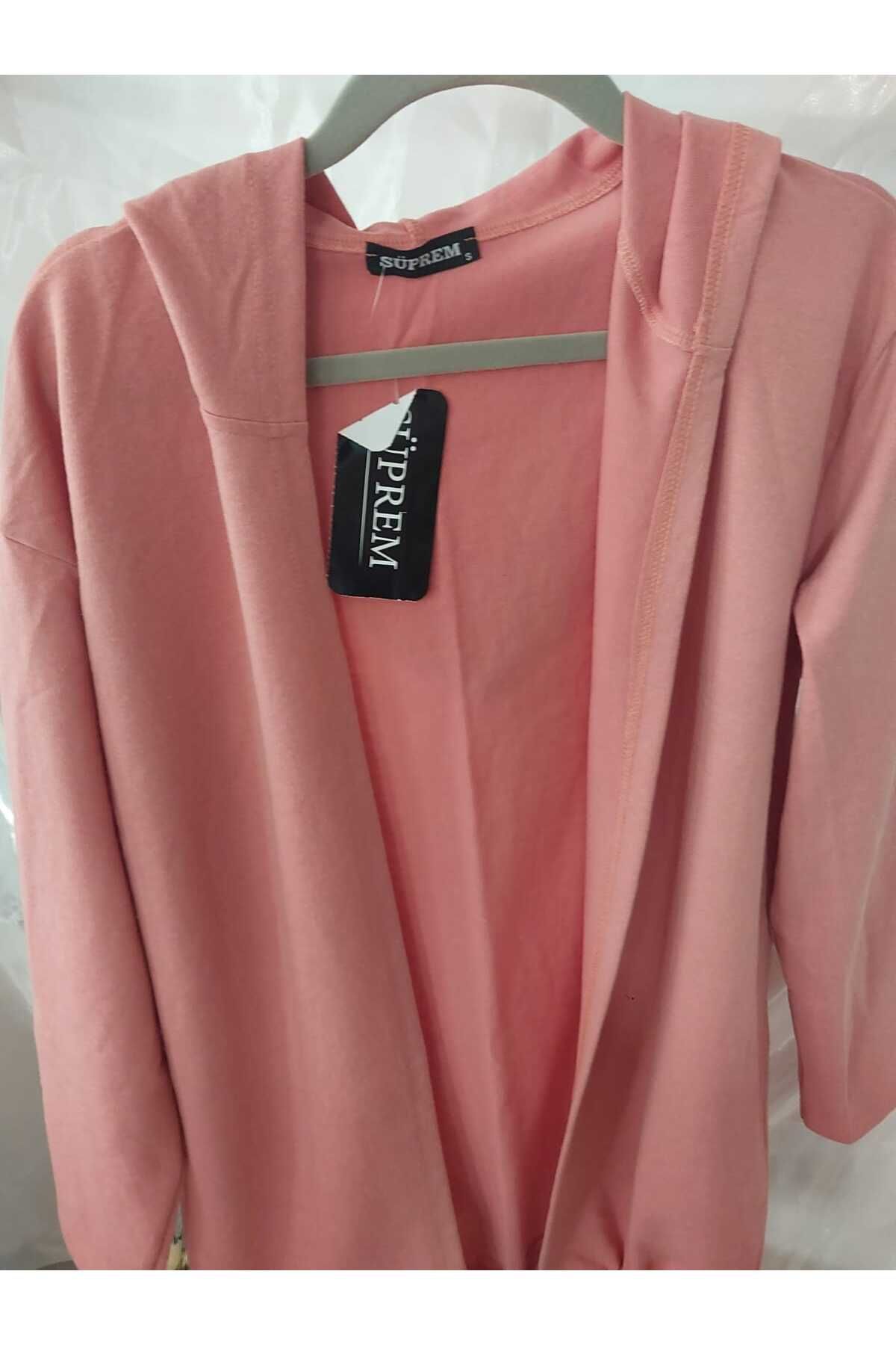 aryam butik-Two Thread Tie Back Festive Hooded Cardigan 4