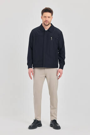 TREND KOMBİN Erkek Lacivert Klasik Yaka Mevsimlik Mont&Ceket